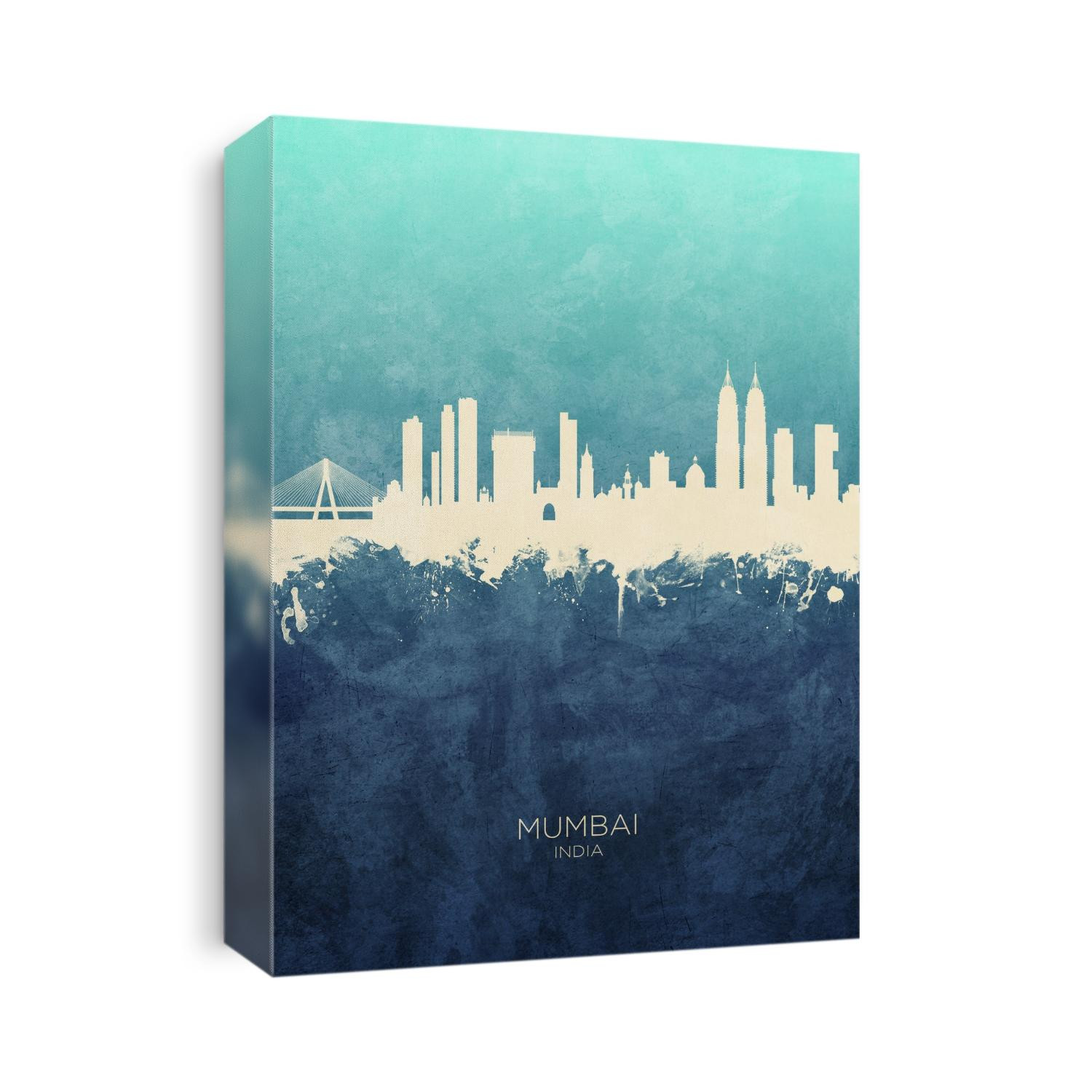 Watercolor art print of the skyline of Mumbai, India