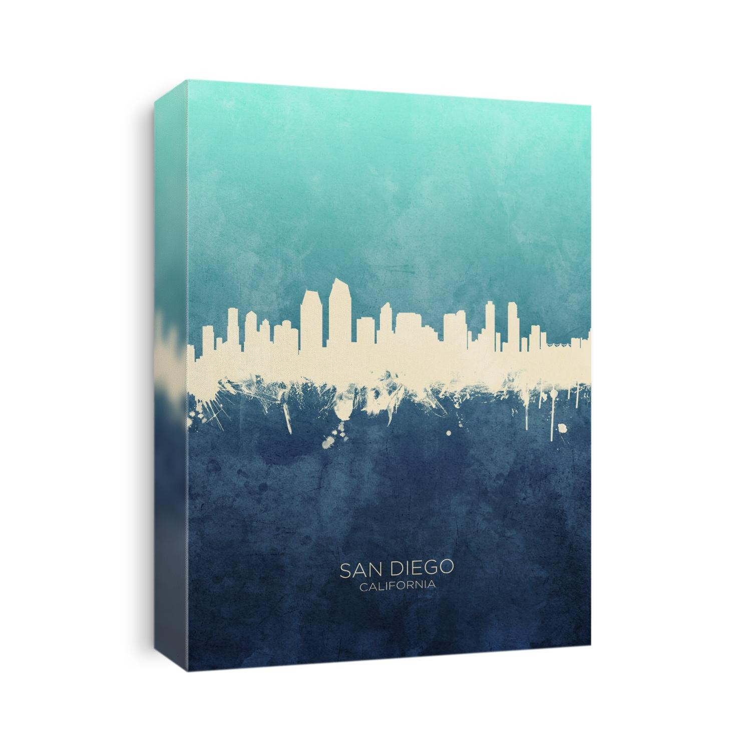 Watercolor art print of the skyline of San Diego, California, United States