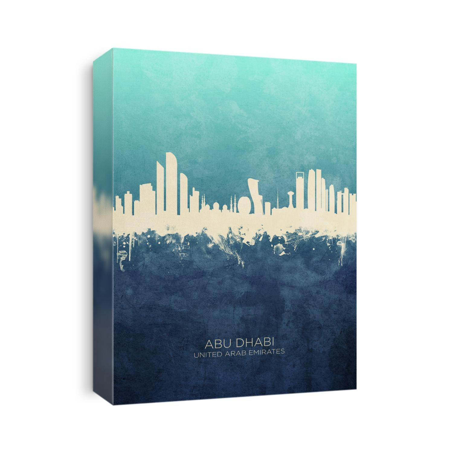 Watercolor art print of the skyline of Abu Dhabi, United Arab Emirates