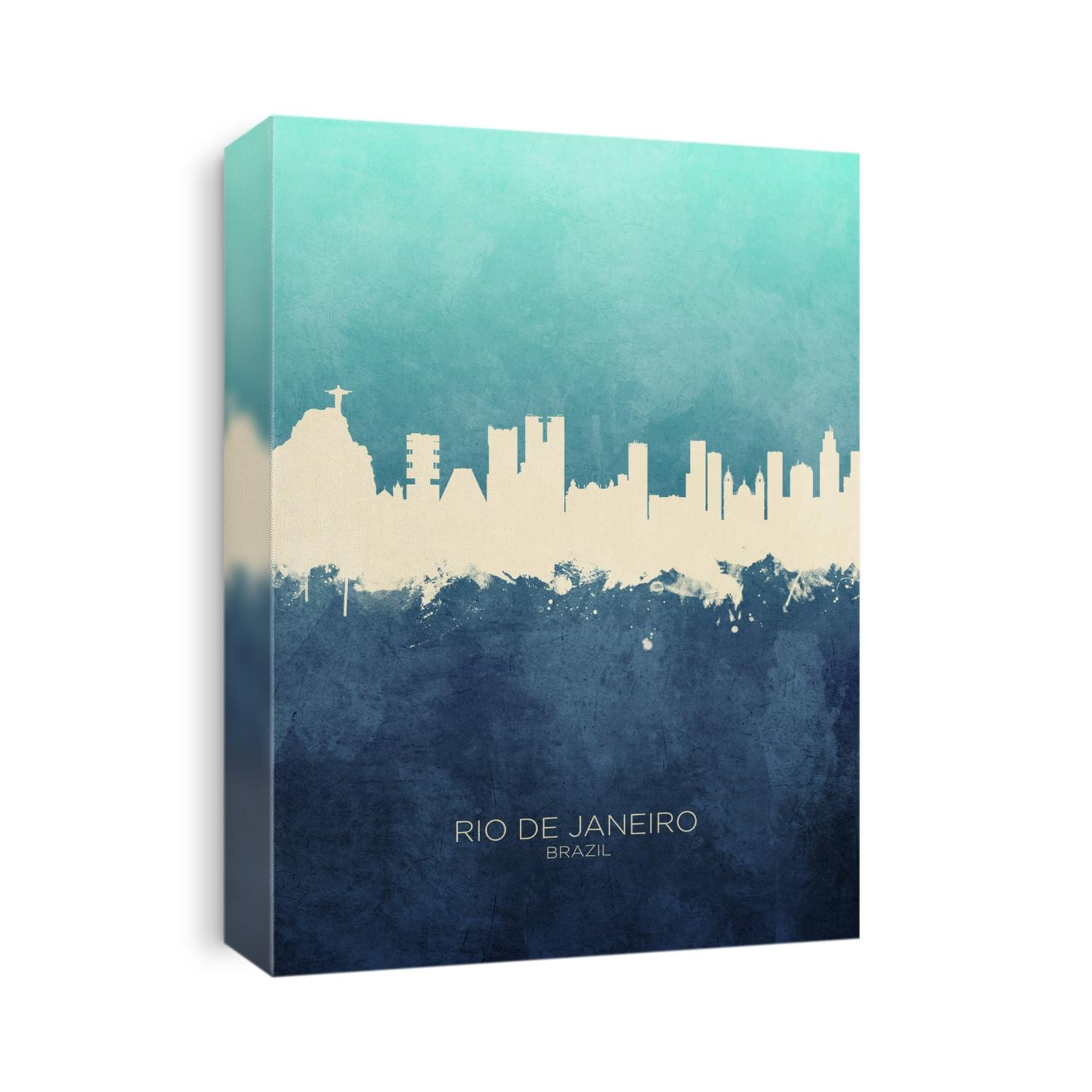 Watercolor art print of the skyline of Rio de Janeiro, Brazil