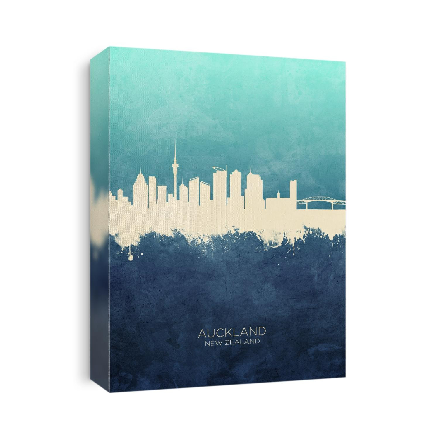 Watercolor art print of the skyline of Auckland, New Zealand