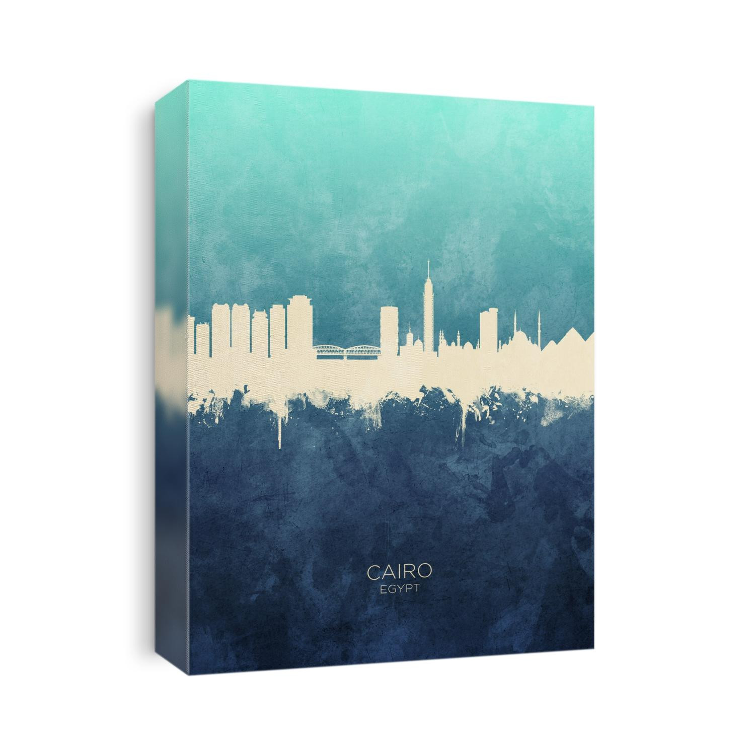 Watercolor art print of the skyline of Cairo, Egypt