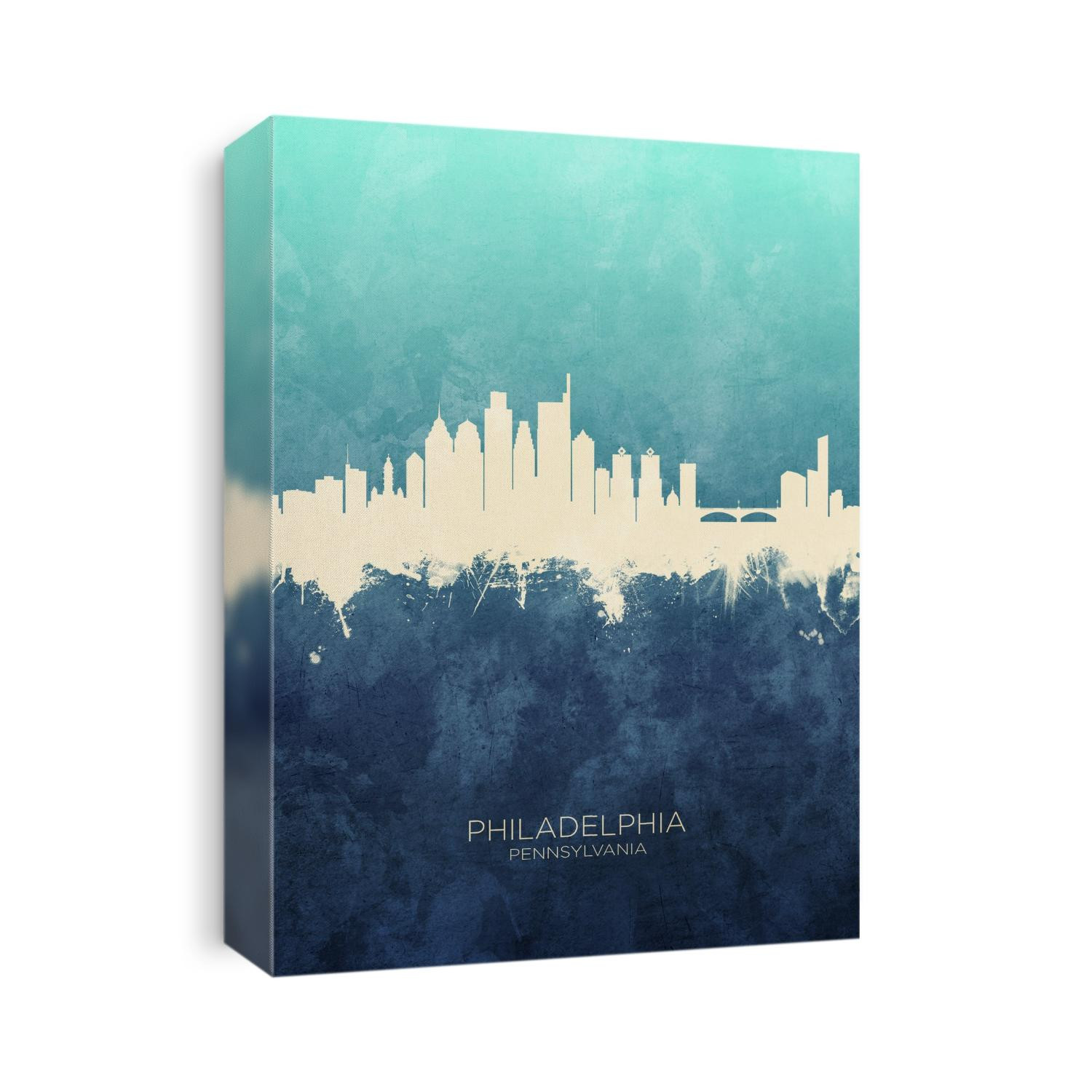 Watercolor art print of the skyline of Philadelphia, Pennsylvania, United States