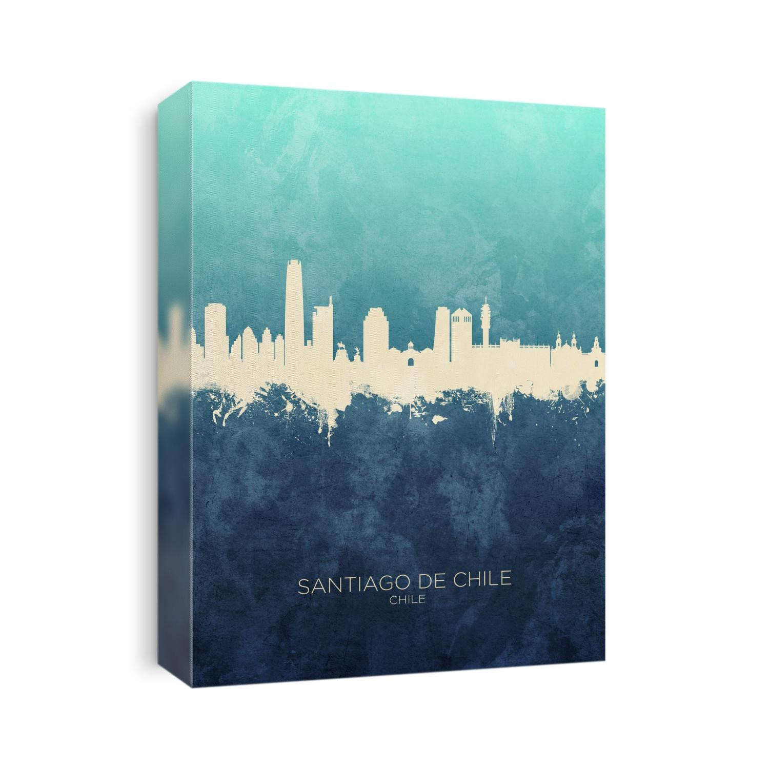 Watercolor art print of the skyline of Santiago de Chile, Chile