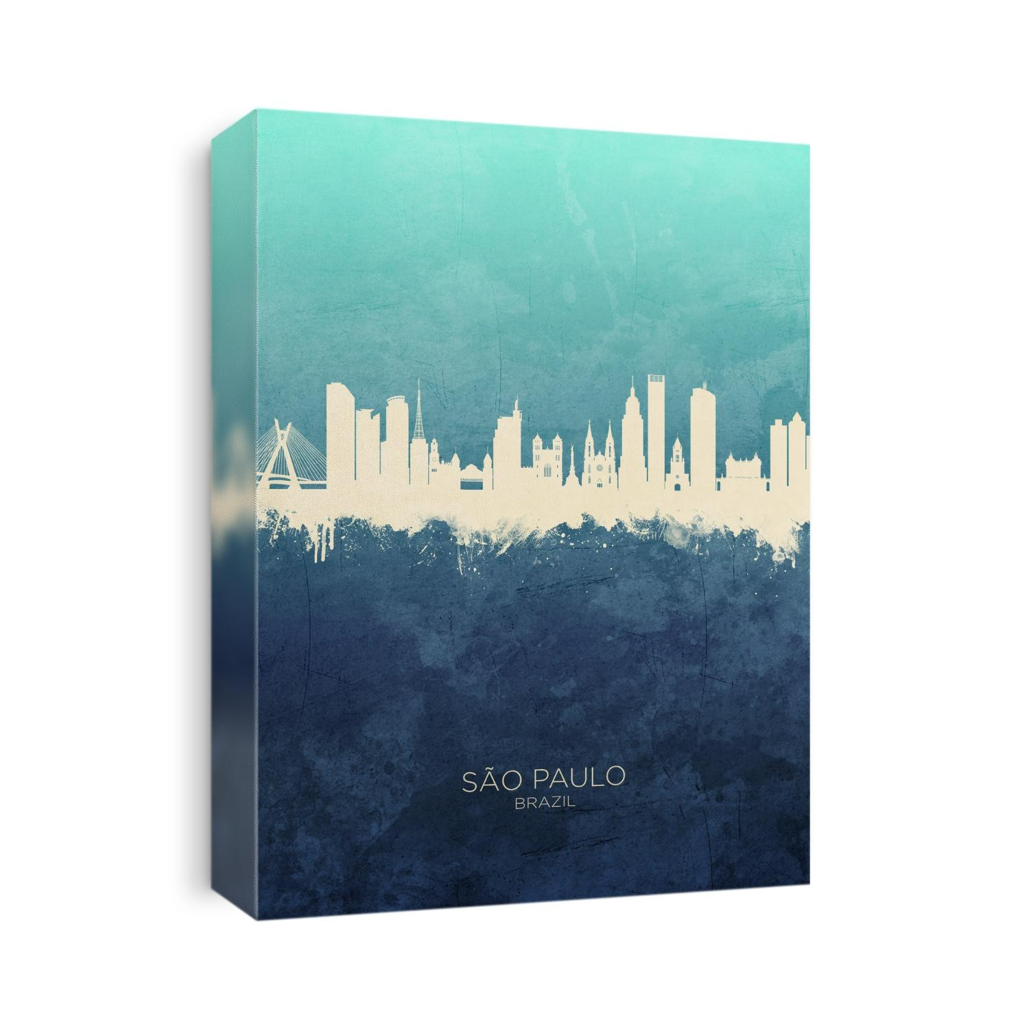 Watercolor art print of the skyline of São Paulo, Brazil