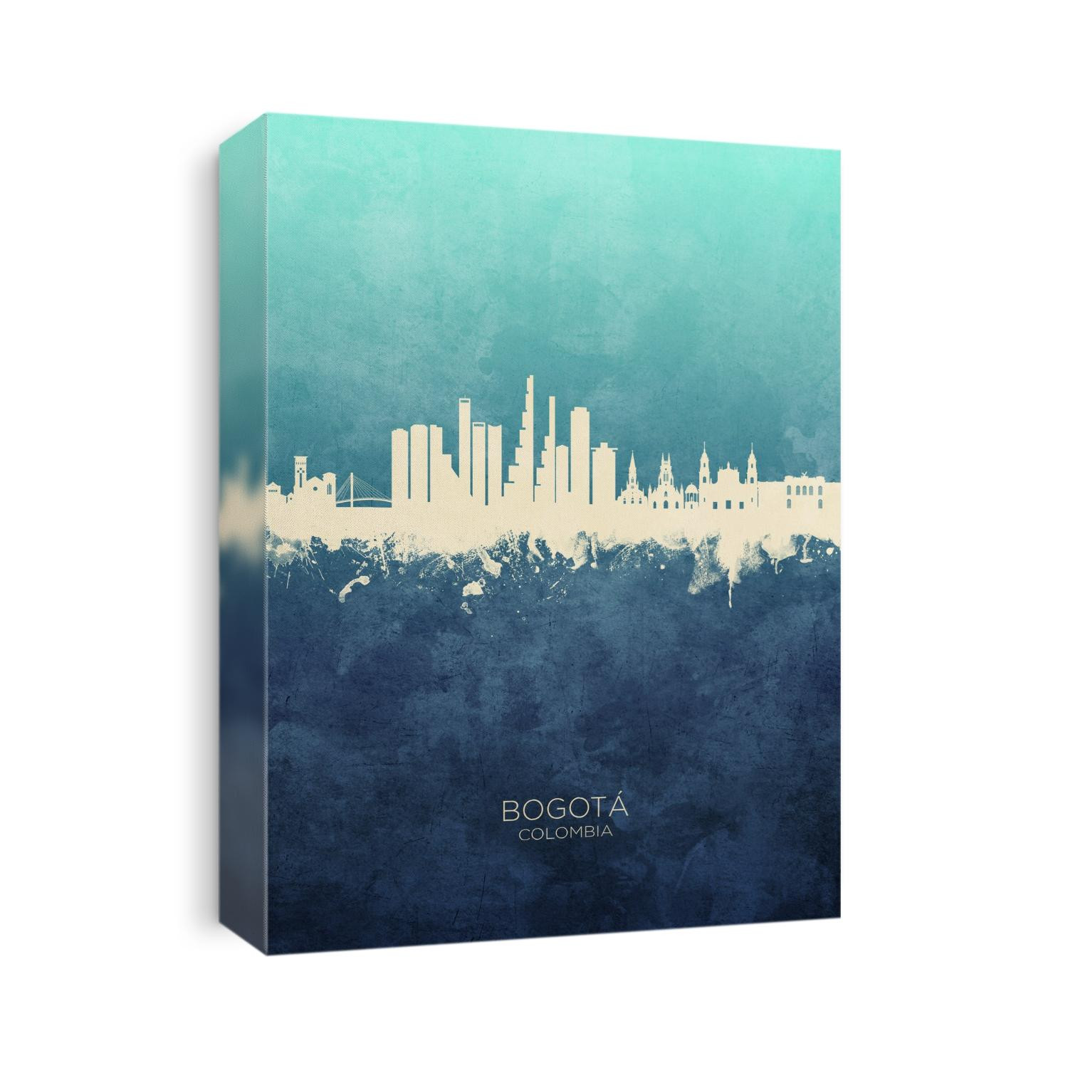 Watercolor art print of the skyline of Bogotá, Colombia
