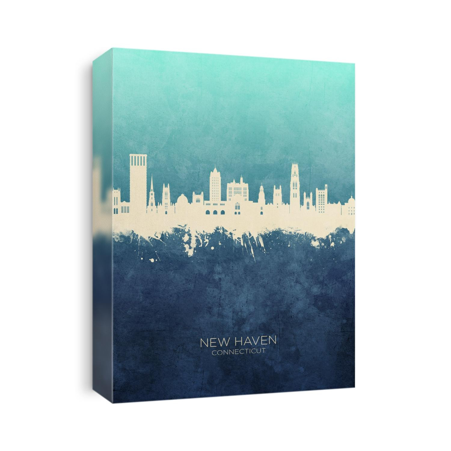 Watercolor art print of the skyline of New Haven, Connecticut York