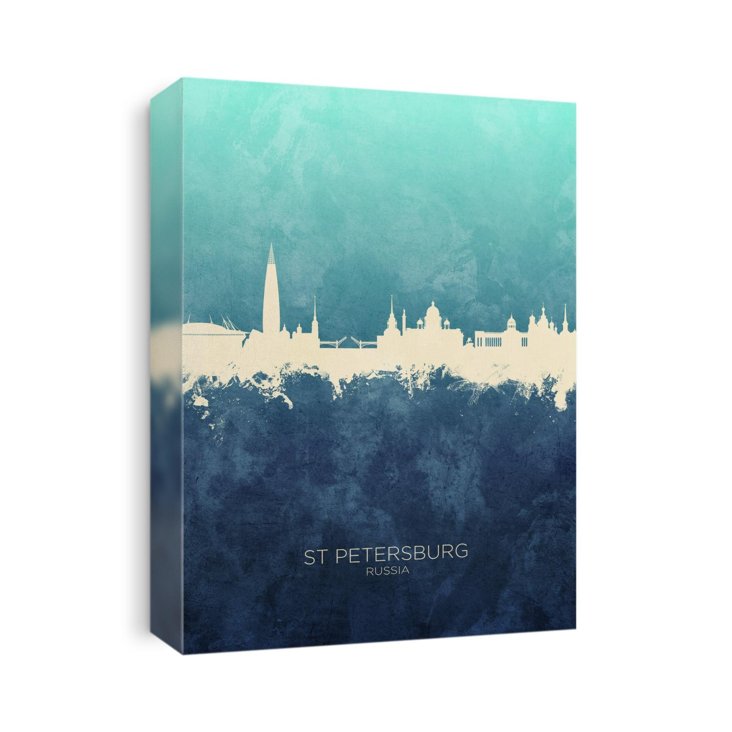 Watercolor art print of the skyline of St Petersburg, Russia