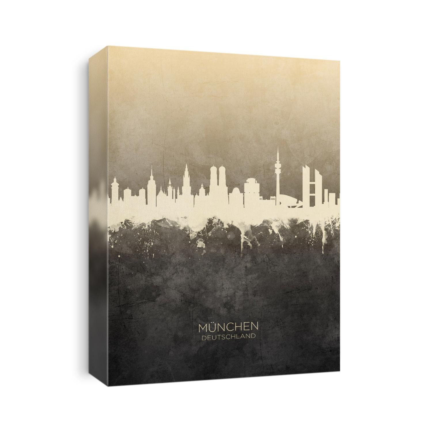 Watercolor art print of the skyline of Munich, Germany (München)