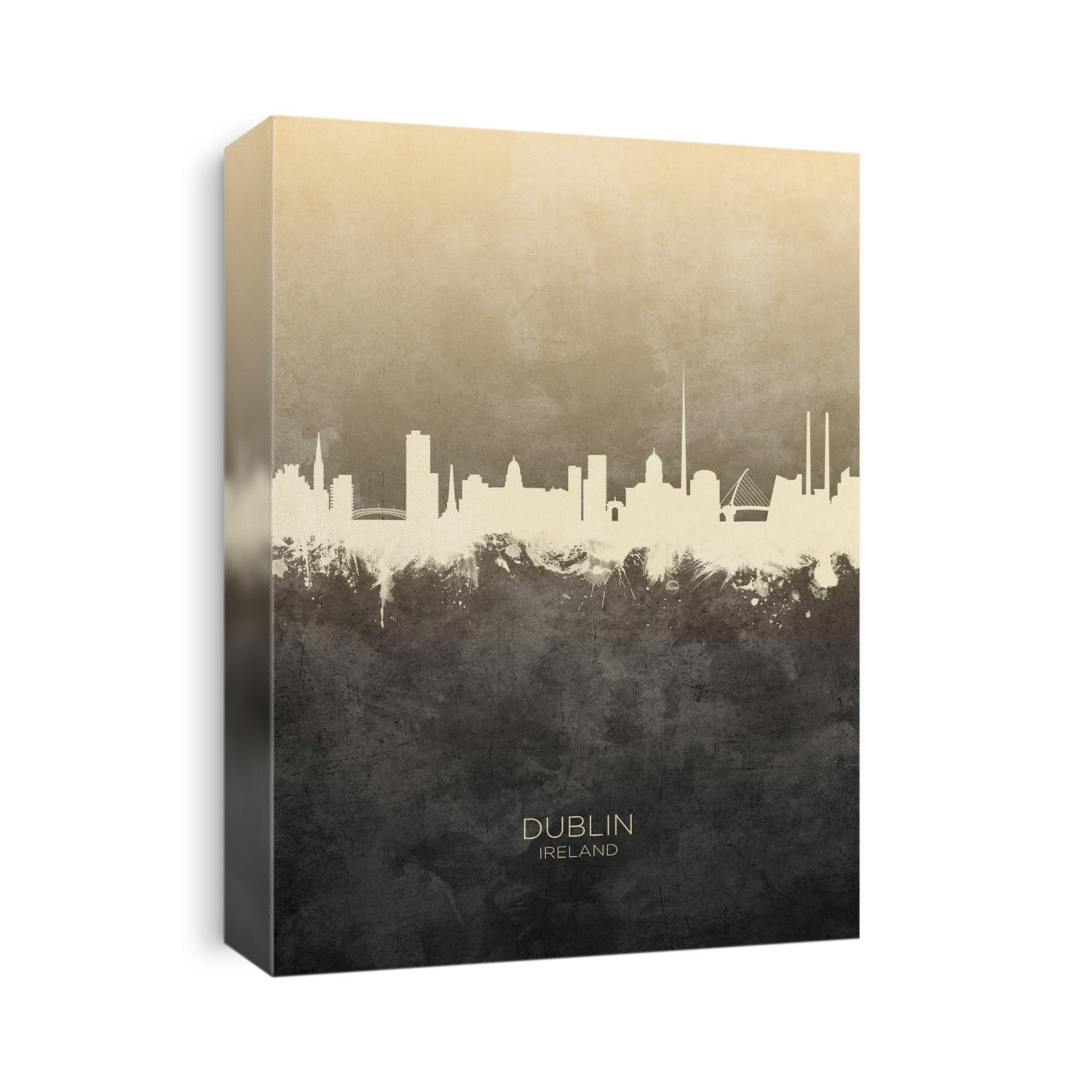 Watercolor art print of the skyline of Dublin, Ireland