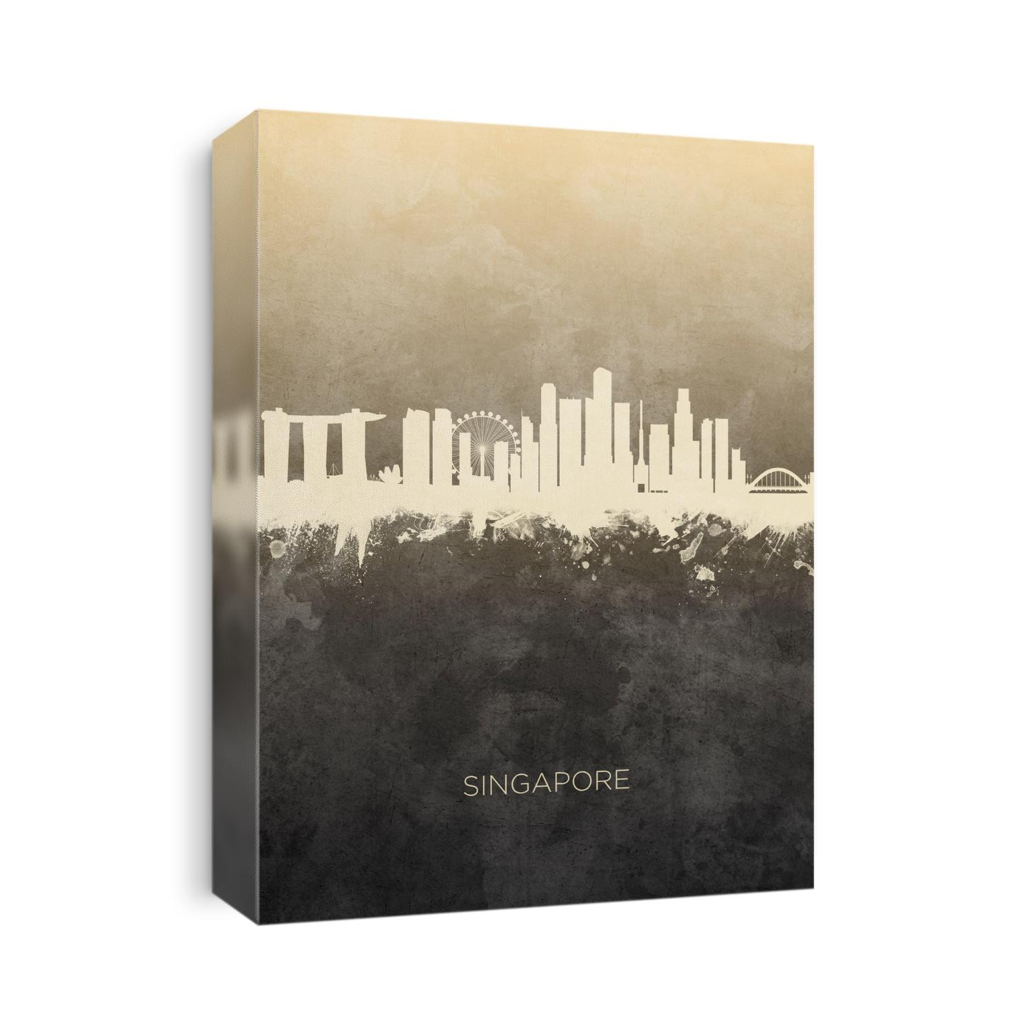 Watercolor art print of the skyline of Singapore