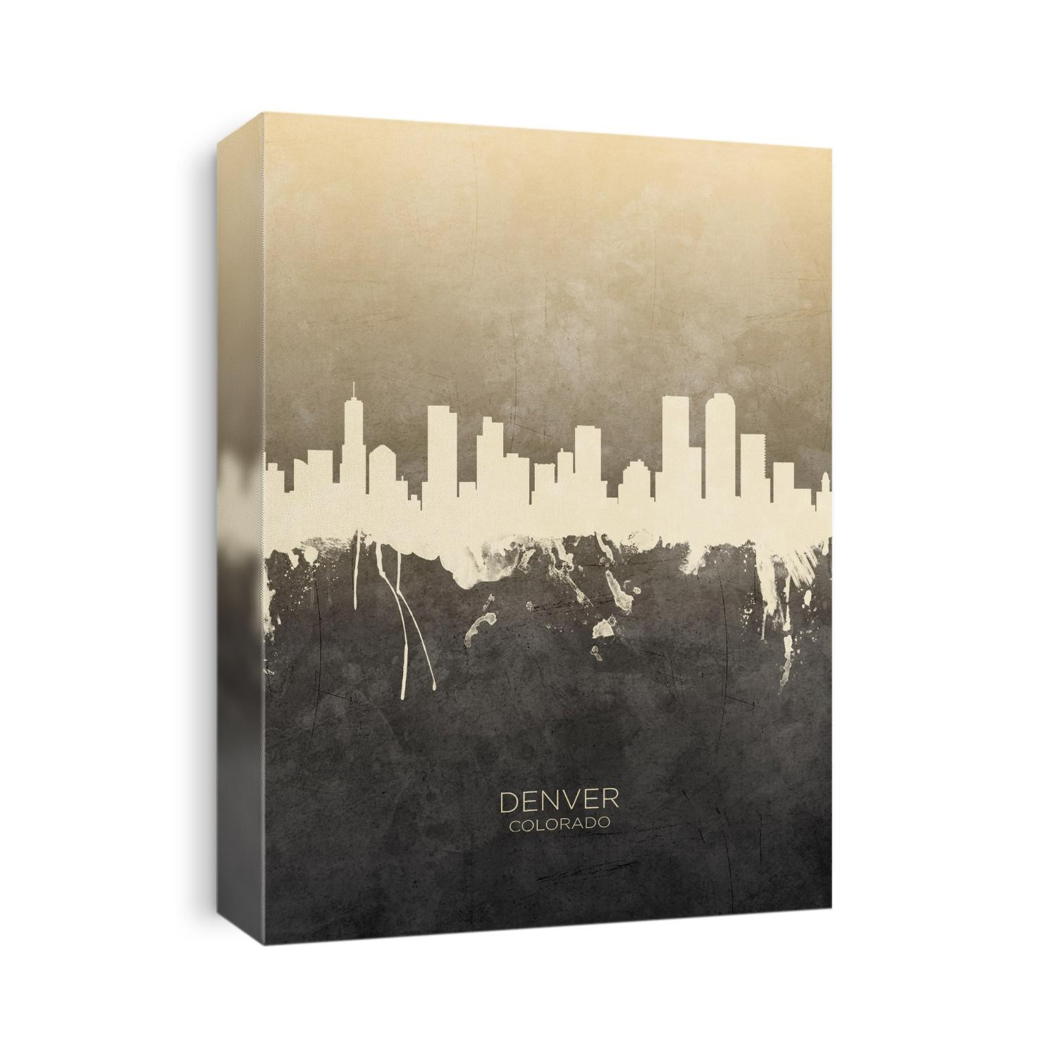 Watercolor art print of the skyline of Denver, Colorado, United States