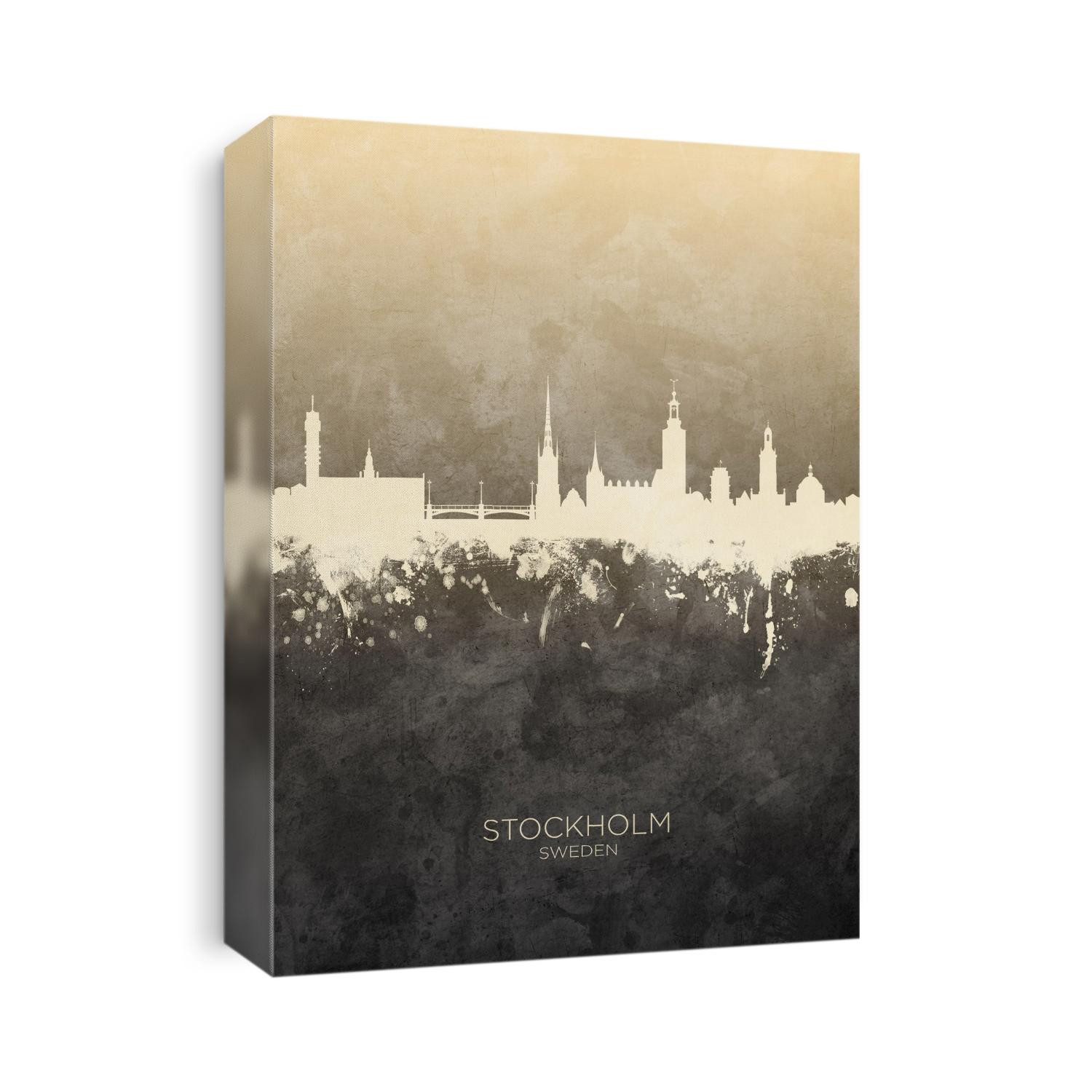 Watercolor art print of the skyline of Stockholm, Sweden (Sverige)