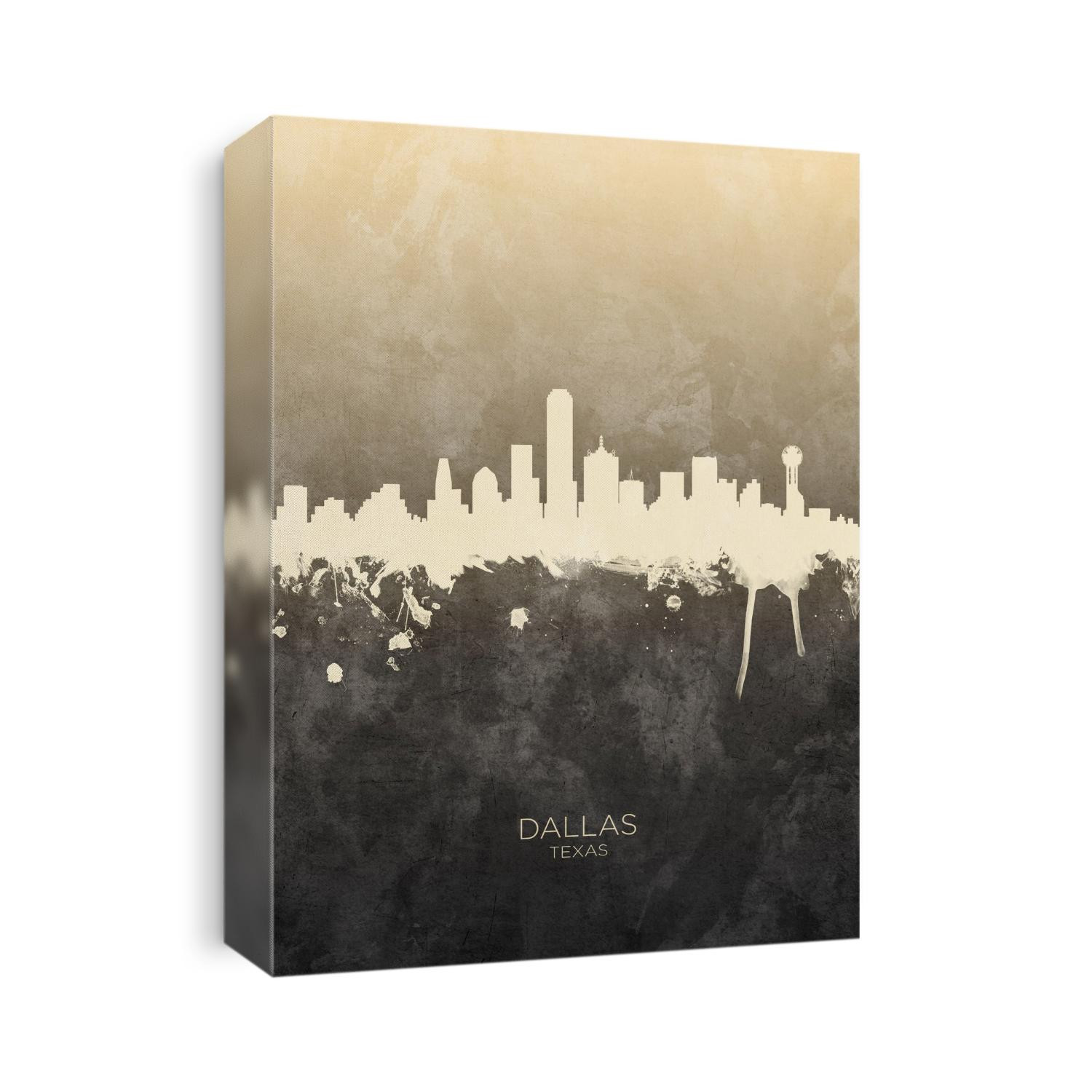 Watercolor art print of the skyline of Dallas, Texas, United States
