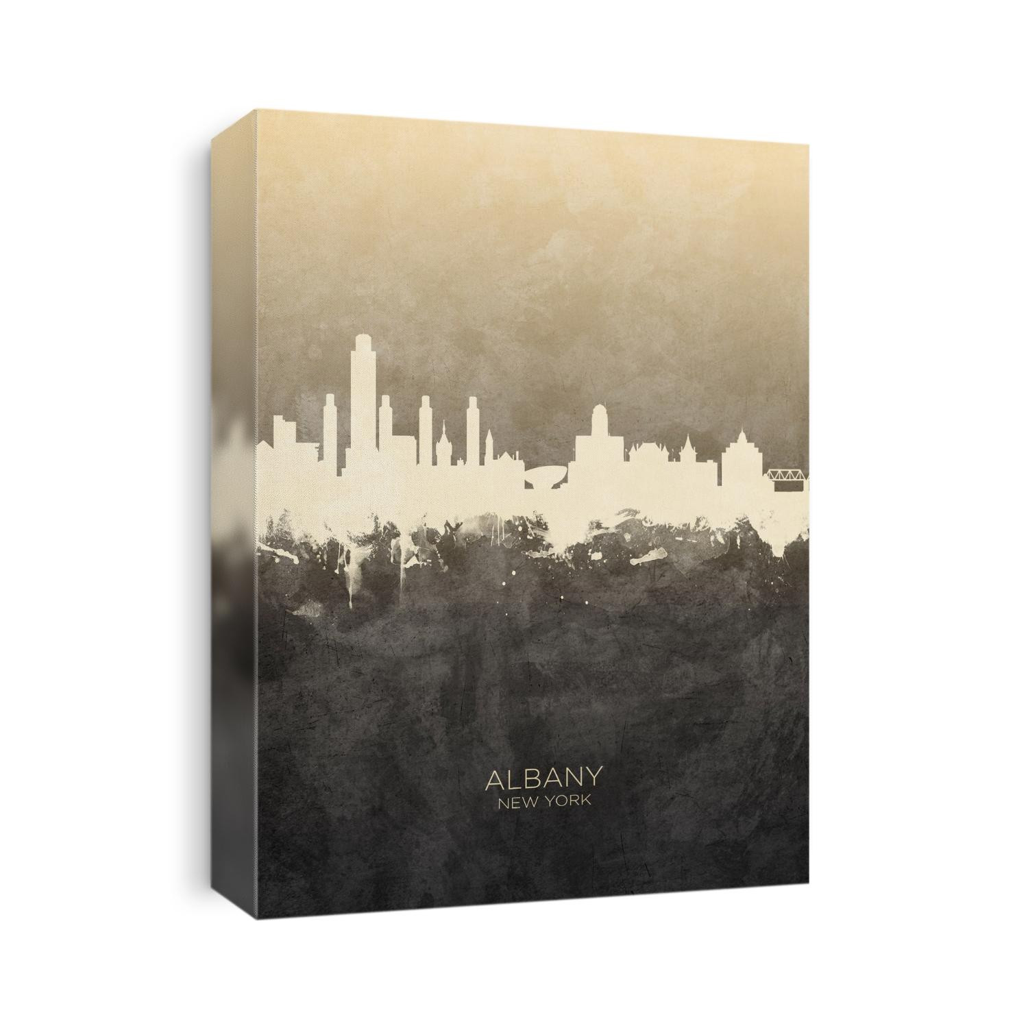 Watercolor art print of the skyline of Albany, New York, United States