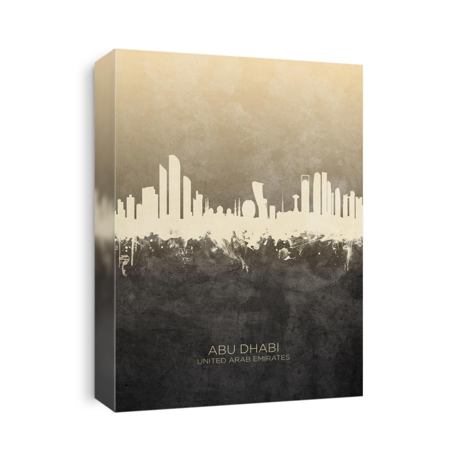 Watercolor art print of the skyline of Abu Dhabi, United Arab Emirates