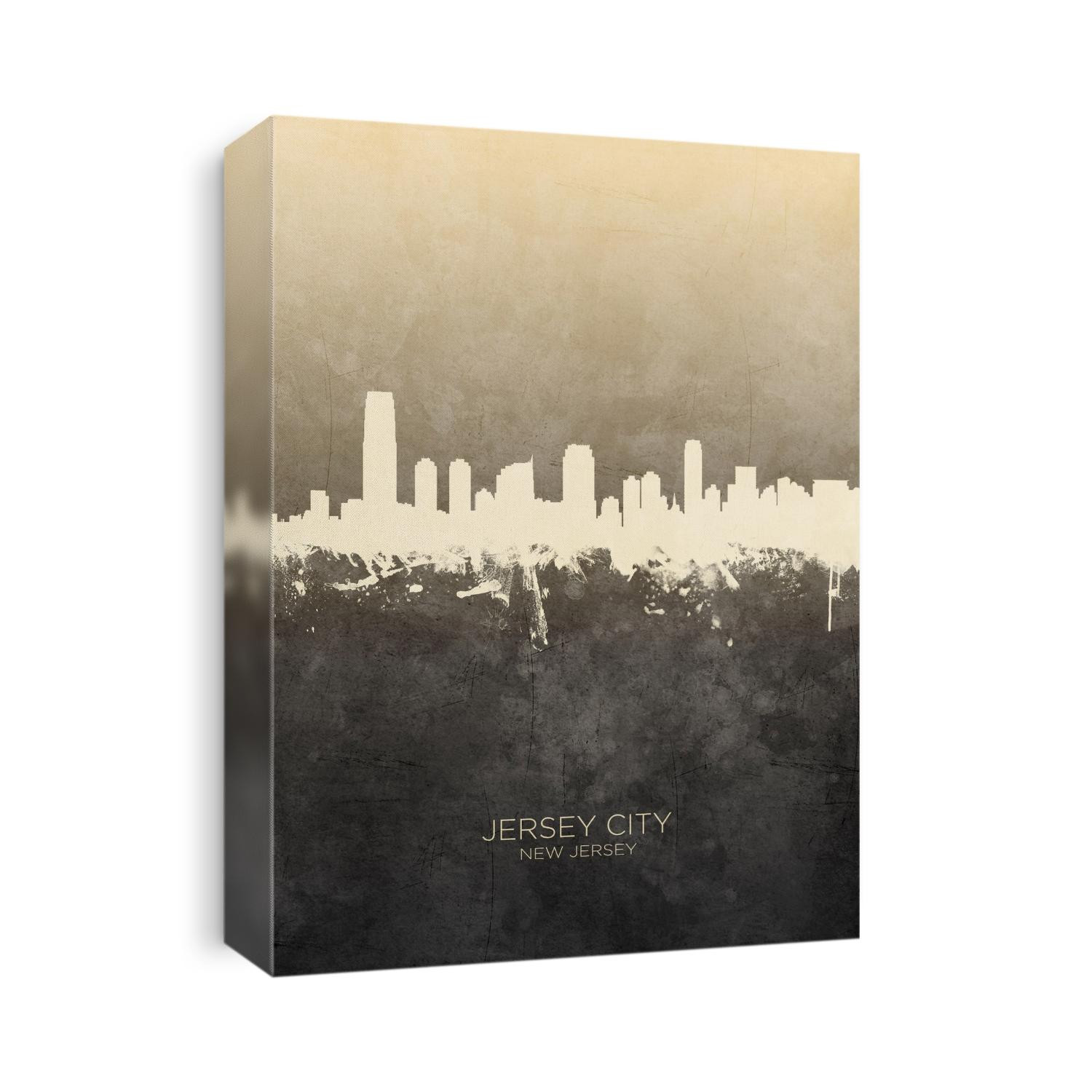 Watercolor art print of the skyline of Jersey City, New Jersey, United States