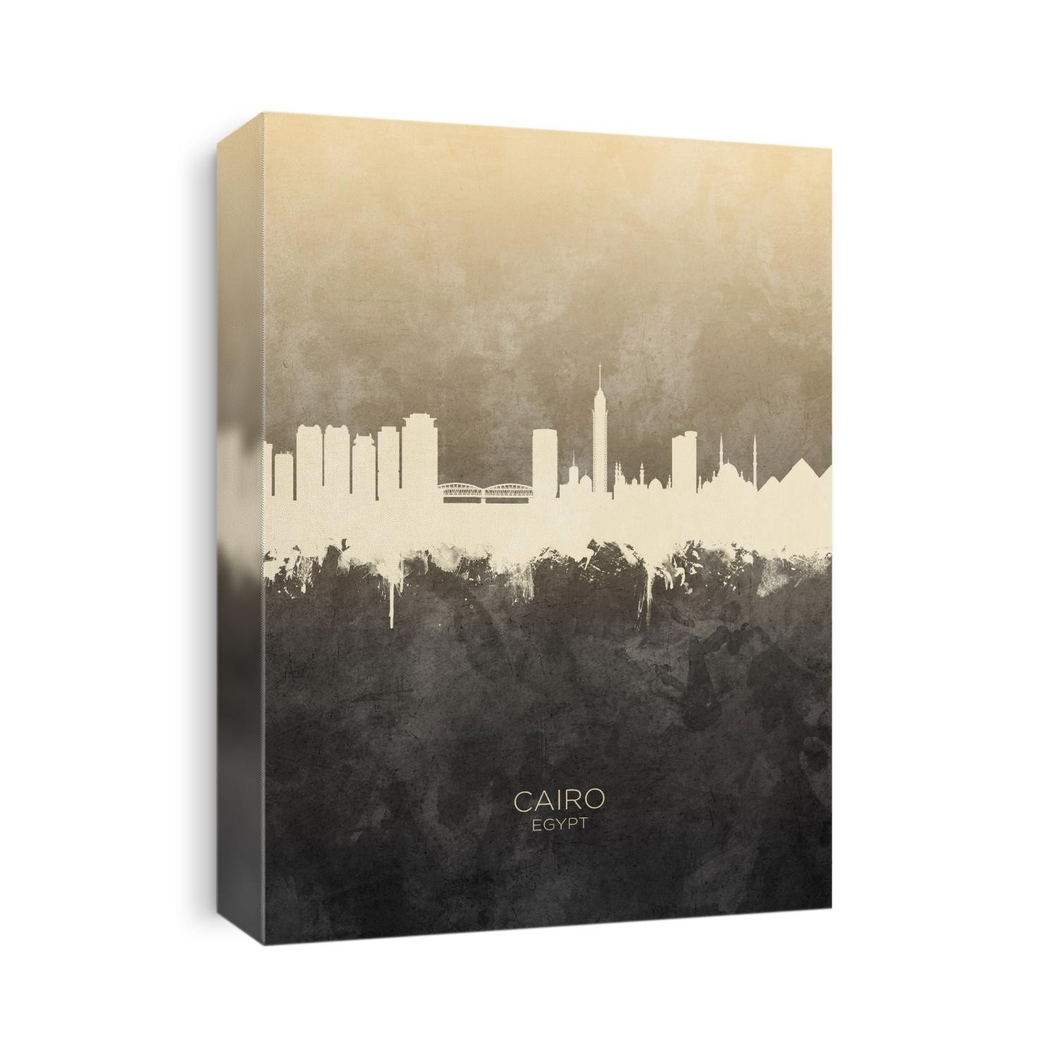 Watercolor art print of the skyline of Cairo, Egypt