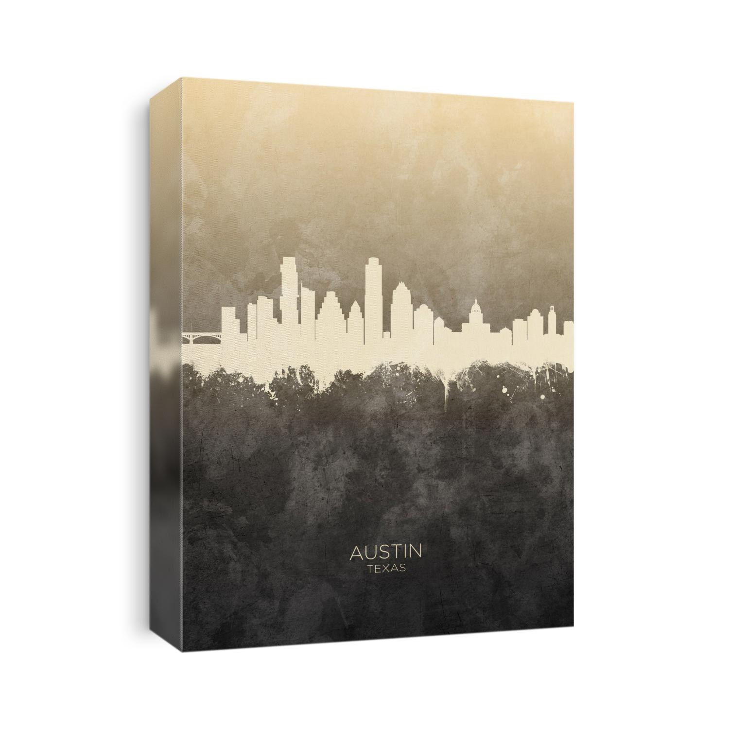 Watercolor art print of the skyline of Austin, Texas, United States