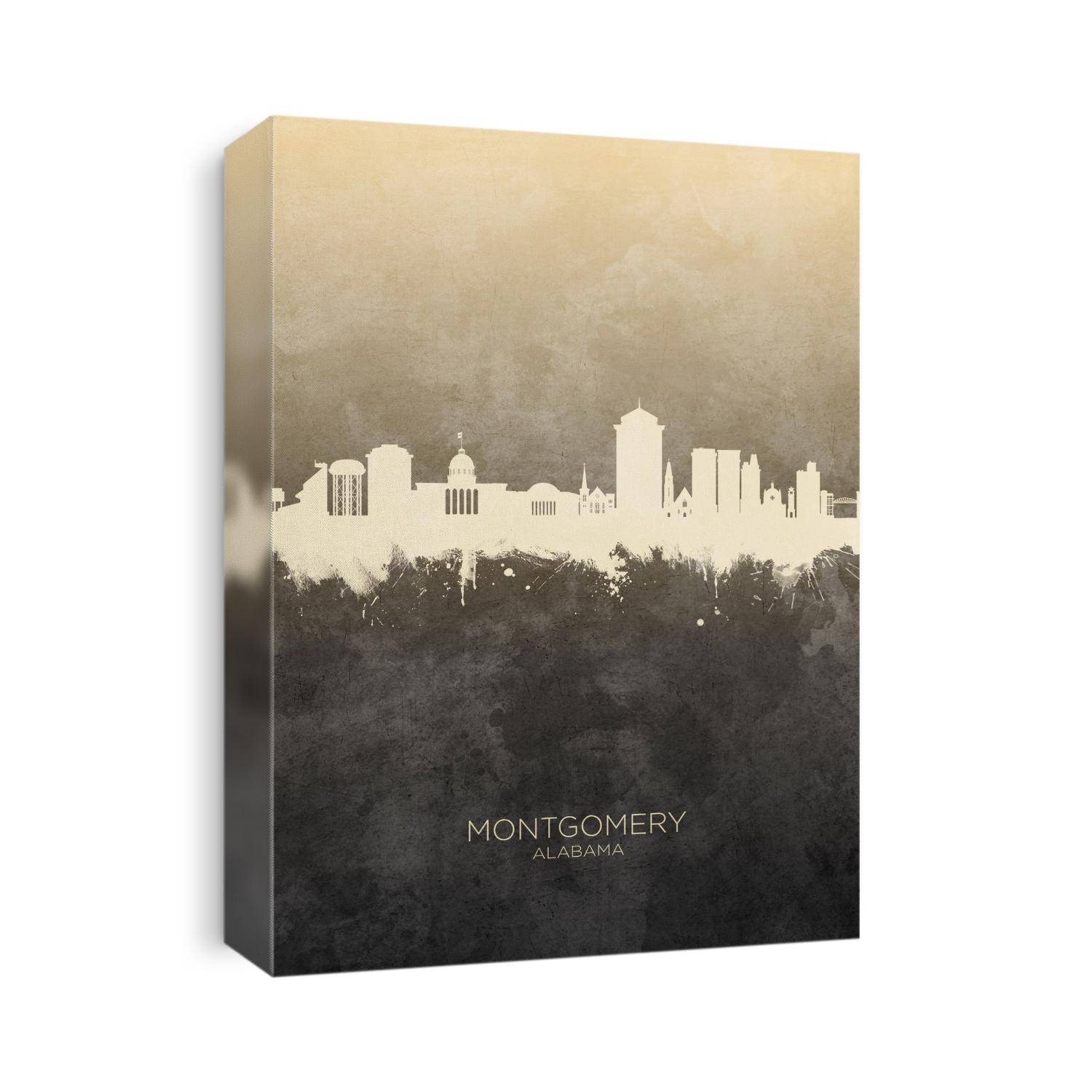 Watercolor art print of the skyline of Montgomery, Alabama, United States