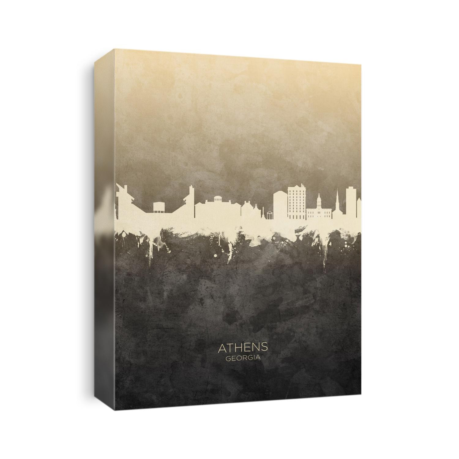Watercolor art print of the skyline of Athens, Georgia, United States