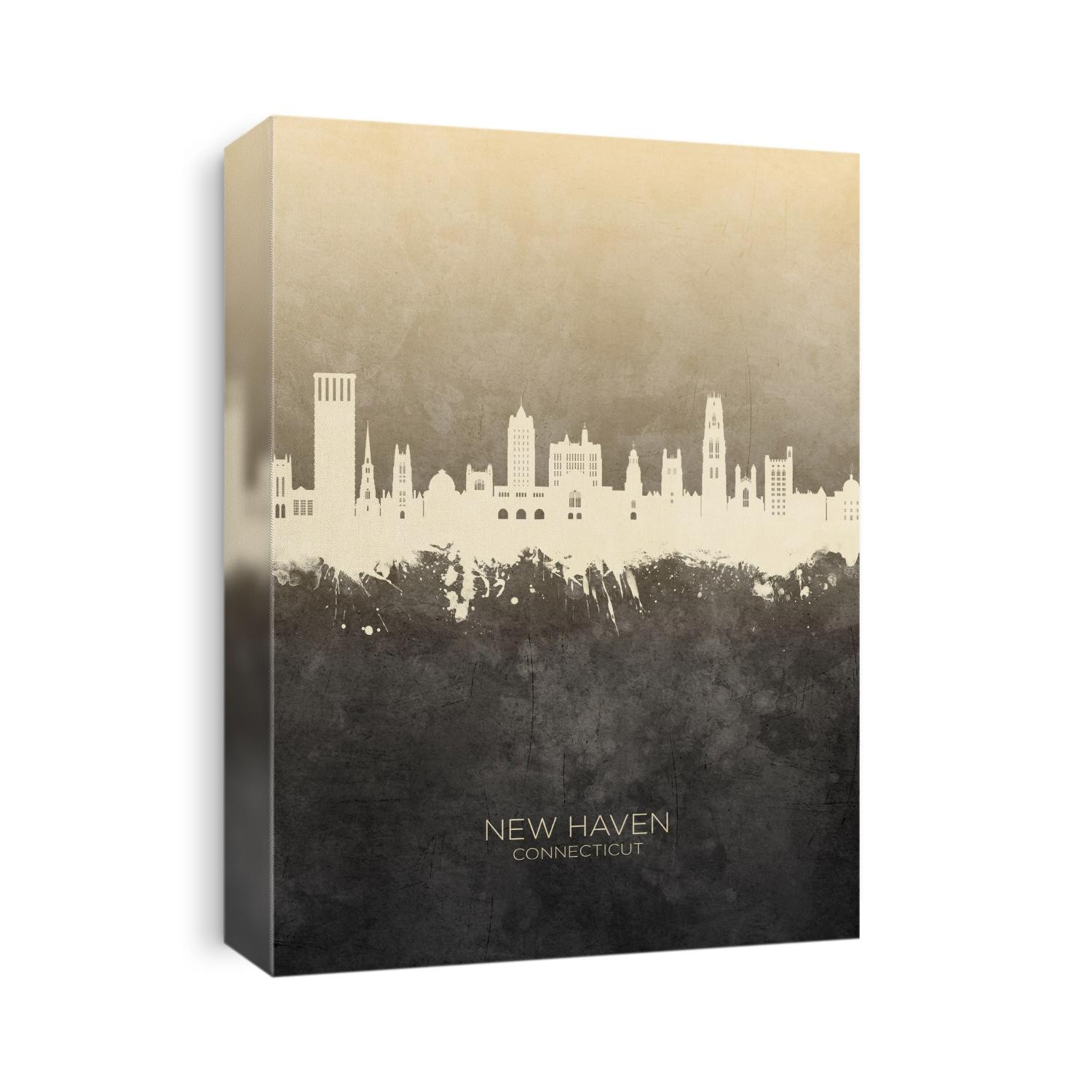 Watercolor art print of the skyline of New Haven, Connecticut York