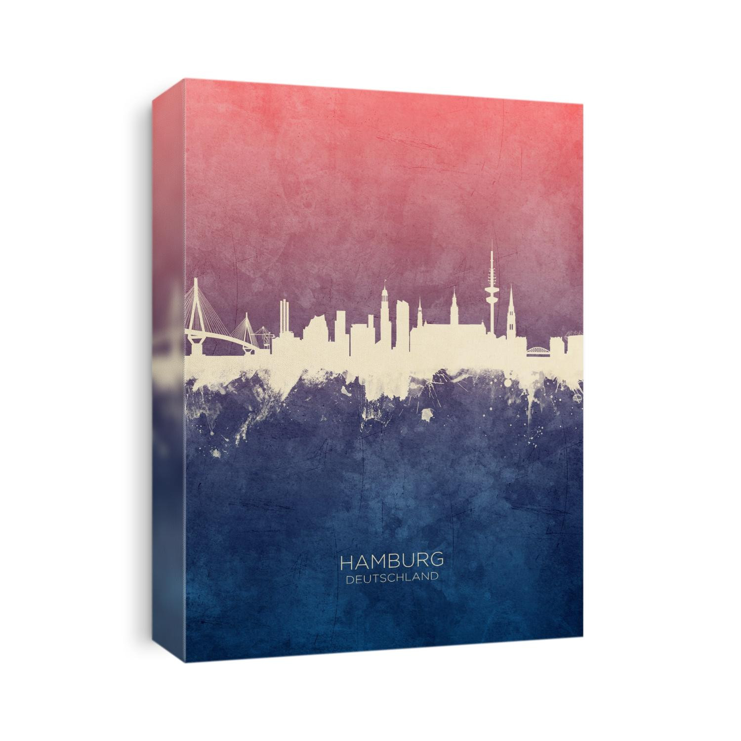 Watercolor art print of the skyline of Hamburg, Germany