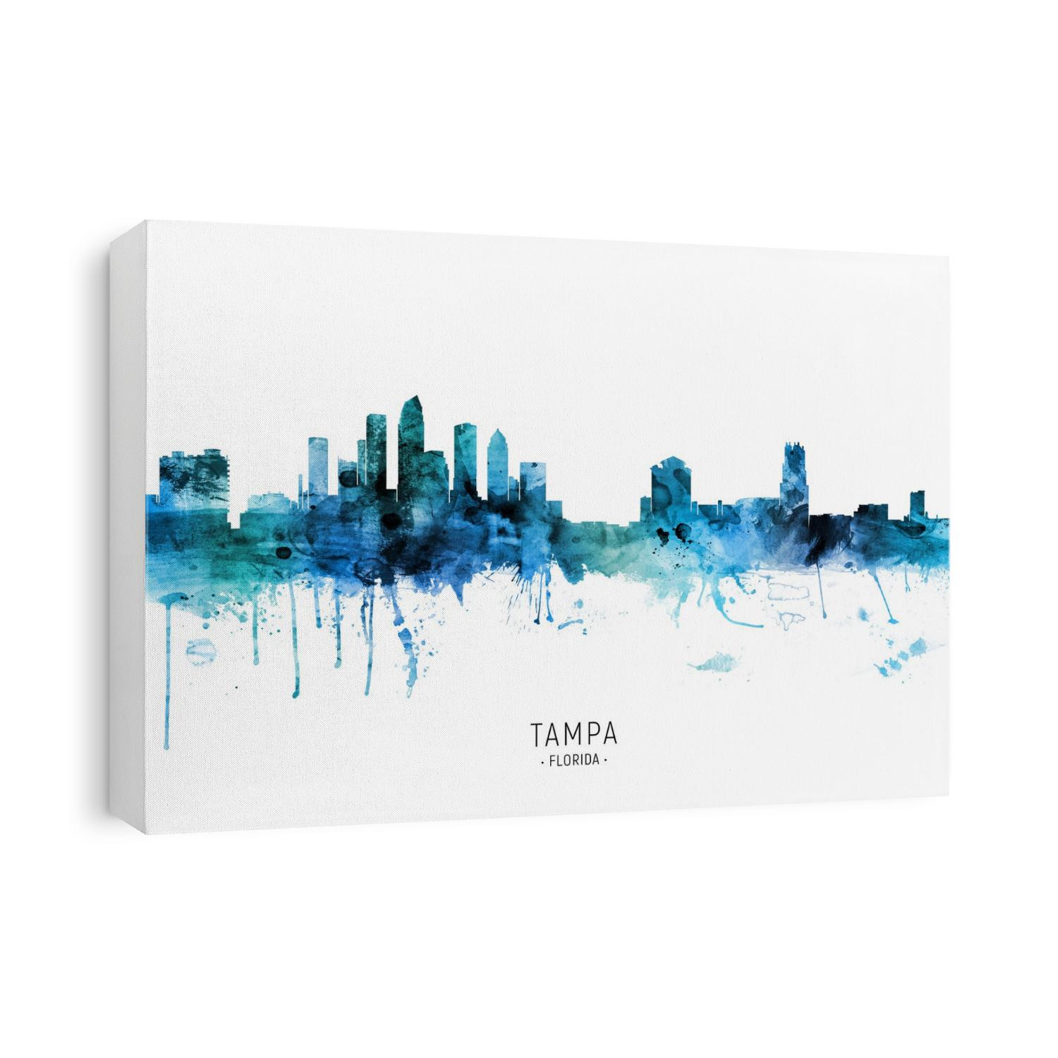 Watercolor art print of the skyline of Tampa, Florida, United States