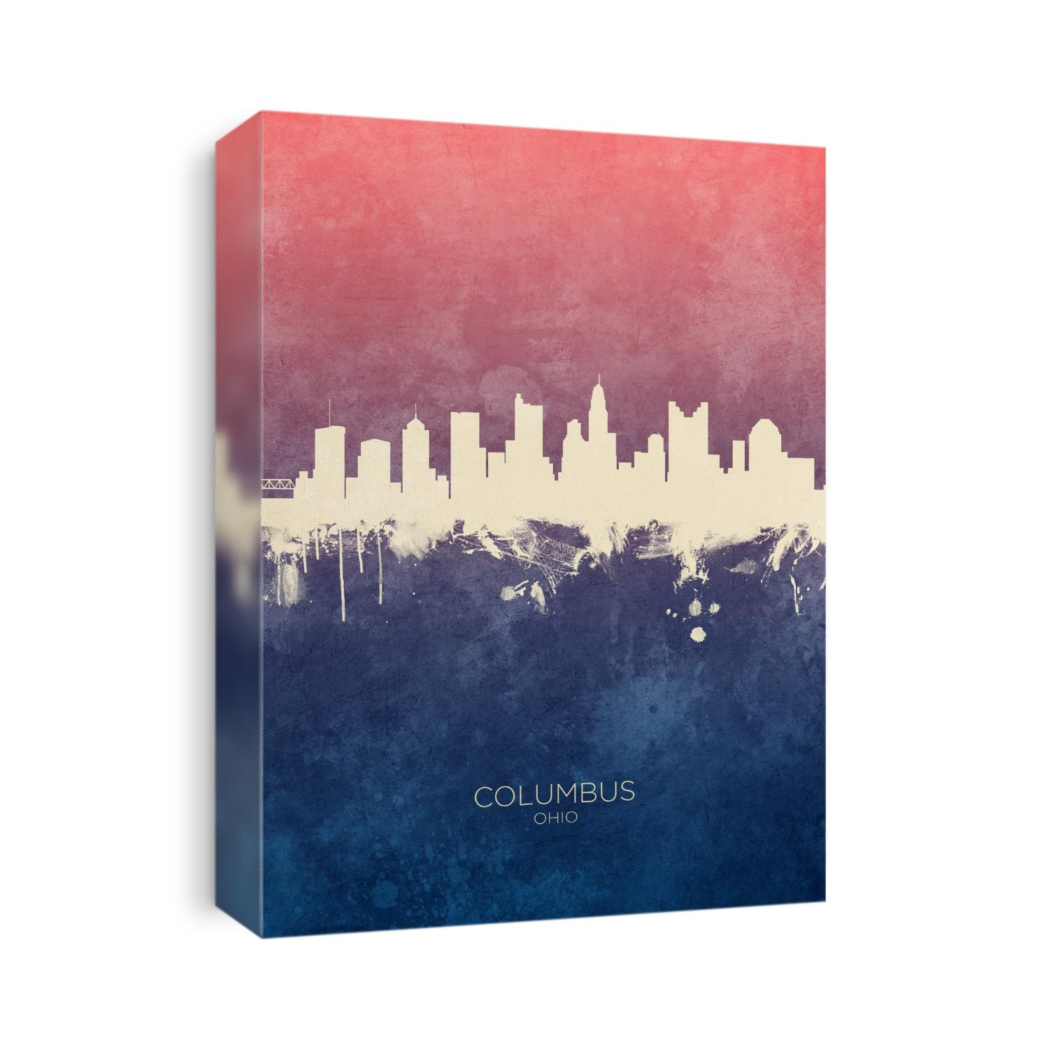 Watercolor art print of the skyline of Columbus, Ohio, United States