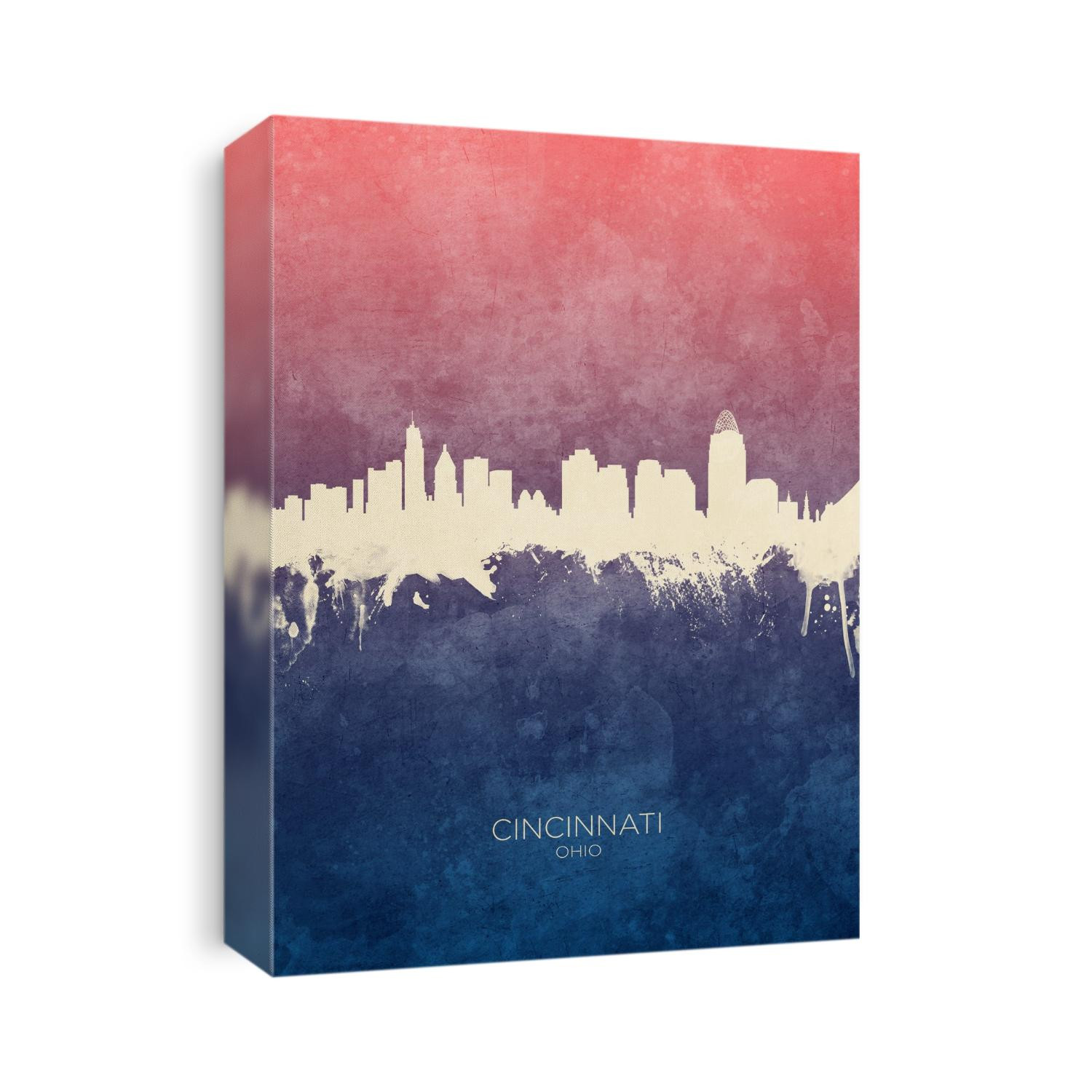 Watercolor art print of the skyline of Cincinnati, Ohio, United States