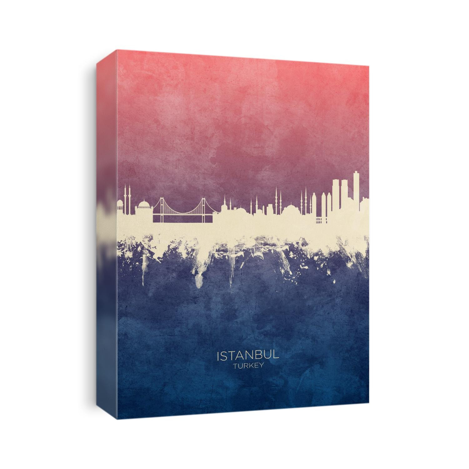 Watercolor art print of the skyline of Istanbul, Turkey