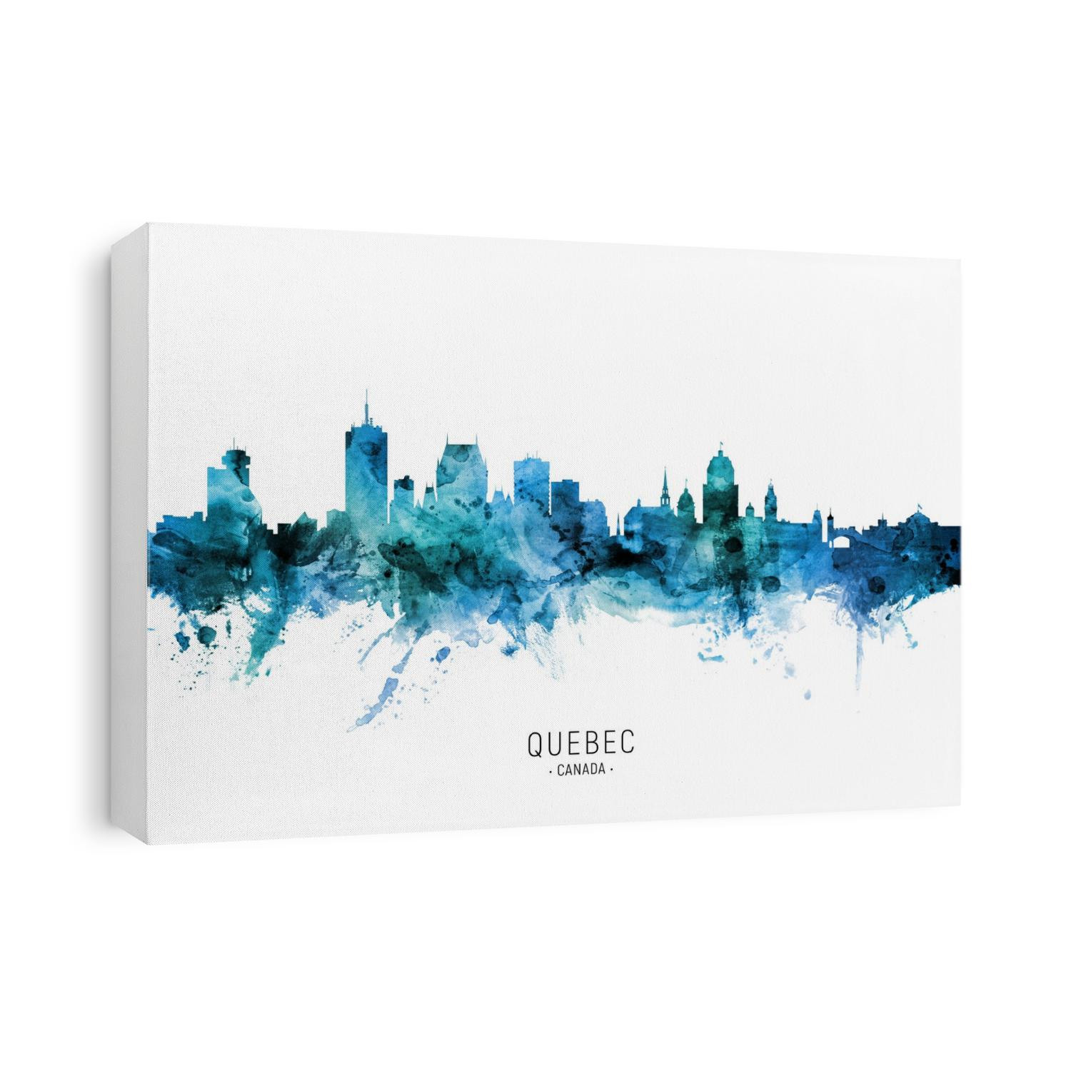 Watercolor art print of the skyline of Quebec, Canada