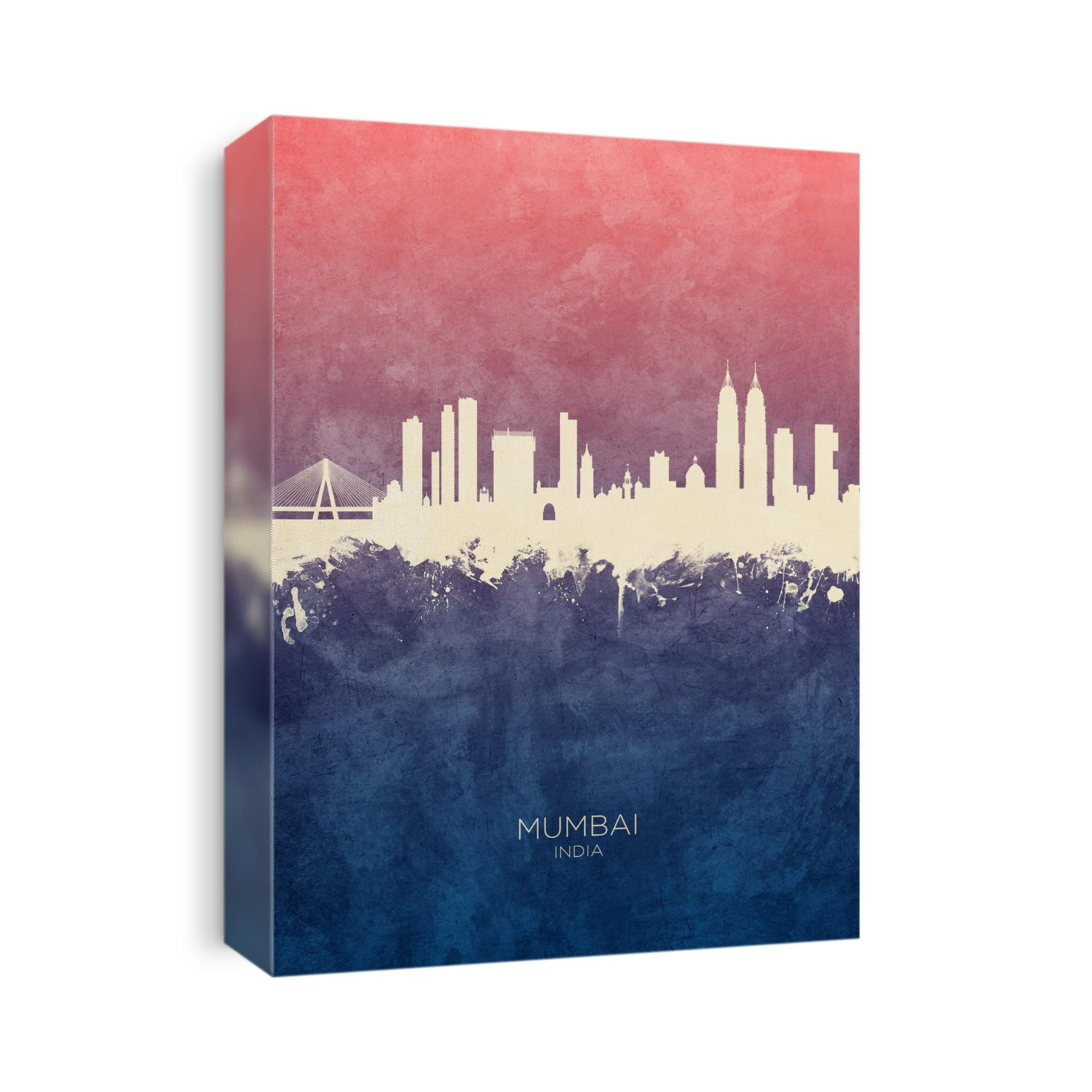 Watercolor art print of the skyline of Mumbai, India