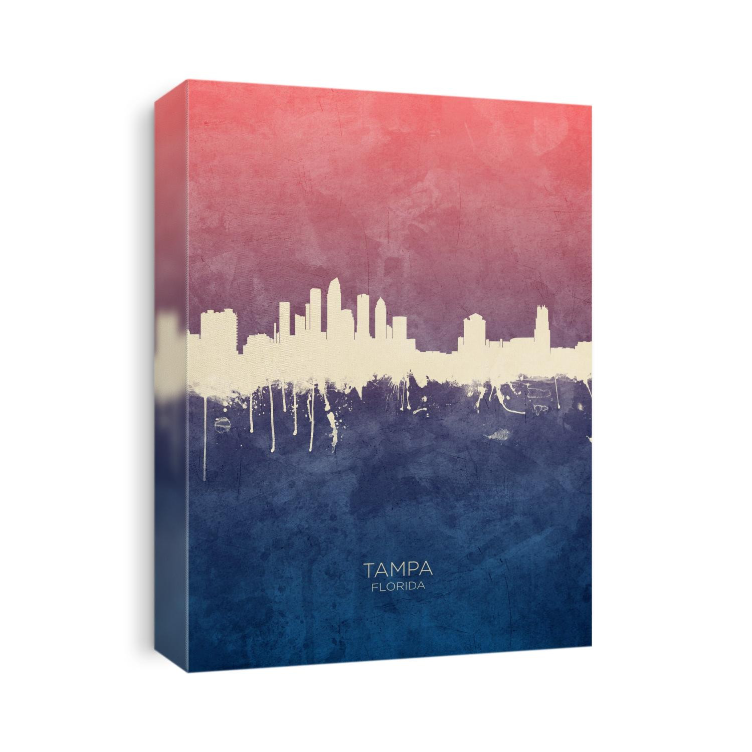 Watercolor art print of the skyline of Tampa, Florida, United States