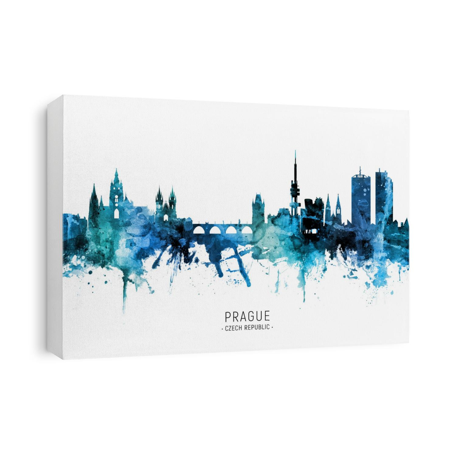 Watercolor art print of the skyline of Prague, Czech Republic (Praha)
