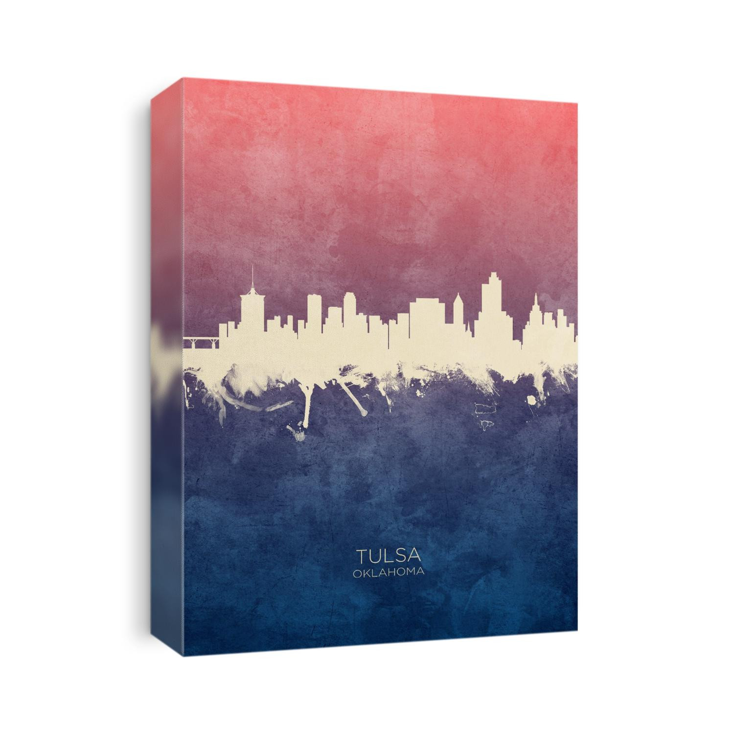 Watercolor art print of the skyline of Tulsa, Oklahoma, United States