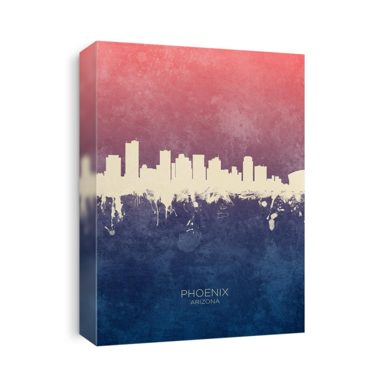Watercolor art print of the skyline of Phoenix, Arizona, United States