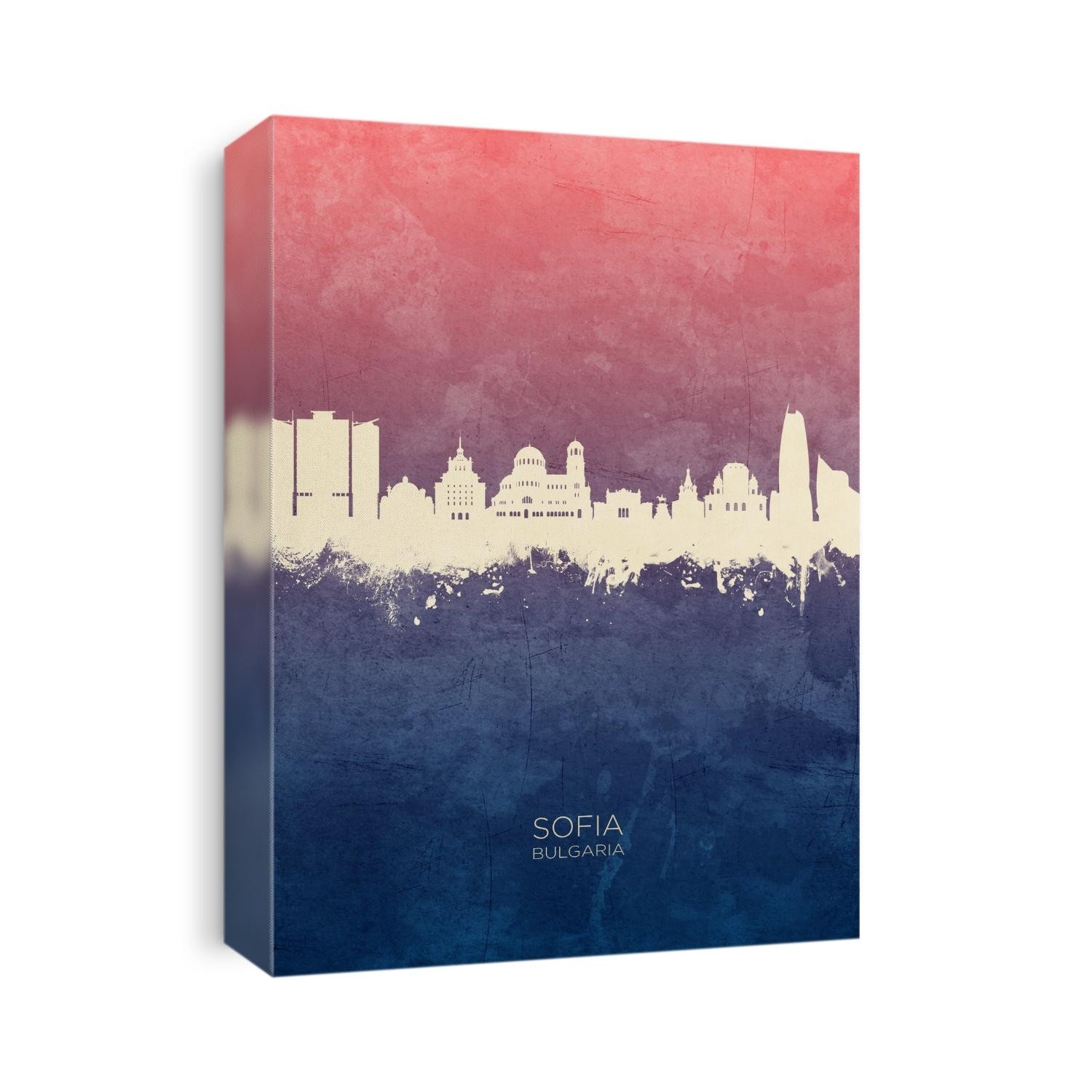 Watercolor art print of the skyline of Sofia, Bulgaria