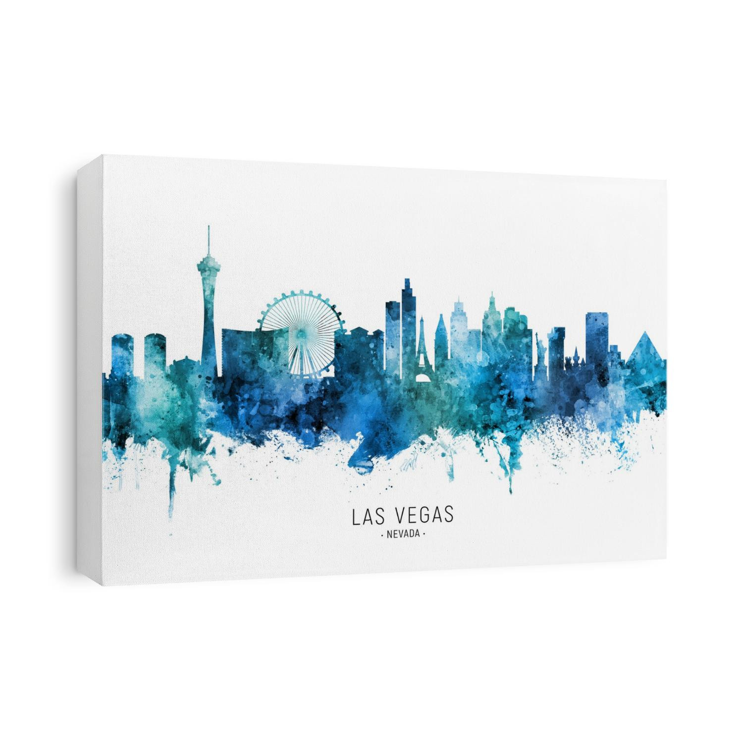 Watercolor art print of the skyline of Las Vegas, Nevada, United States