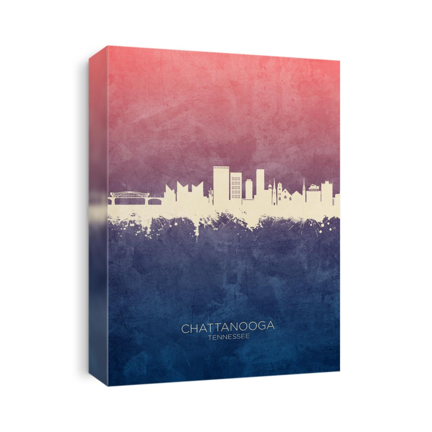 Watercolor art print of the skyline of Chattanooga, Tennessee