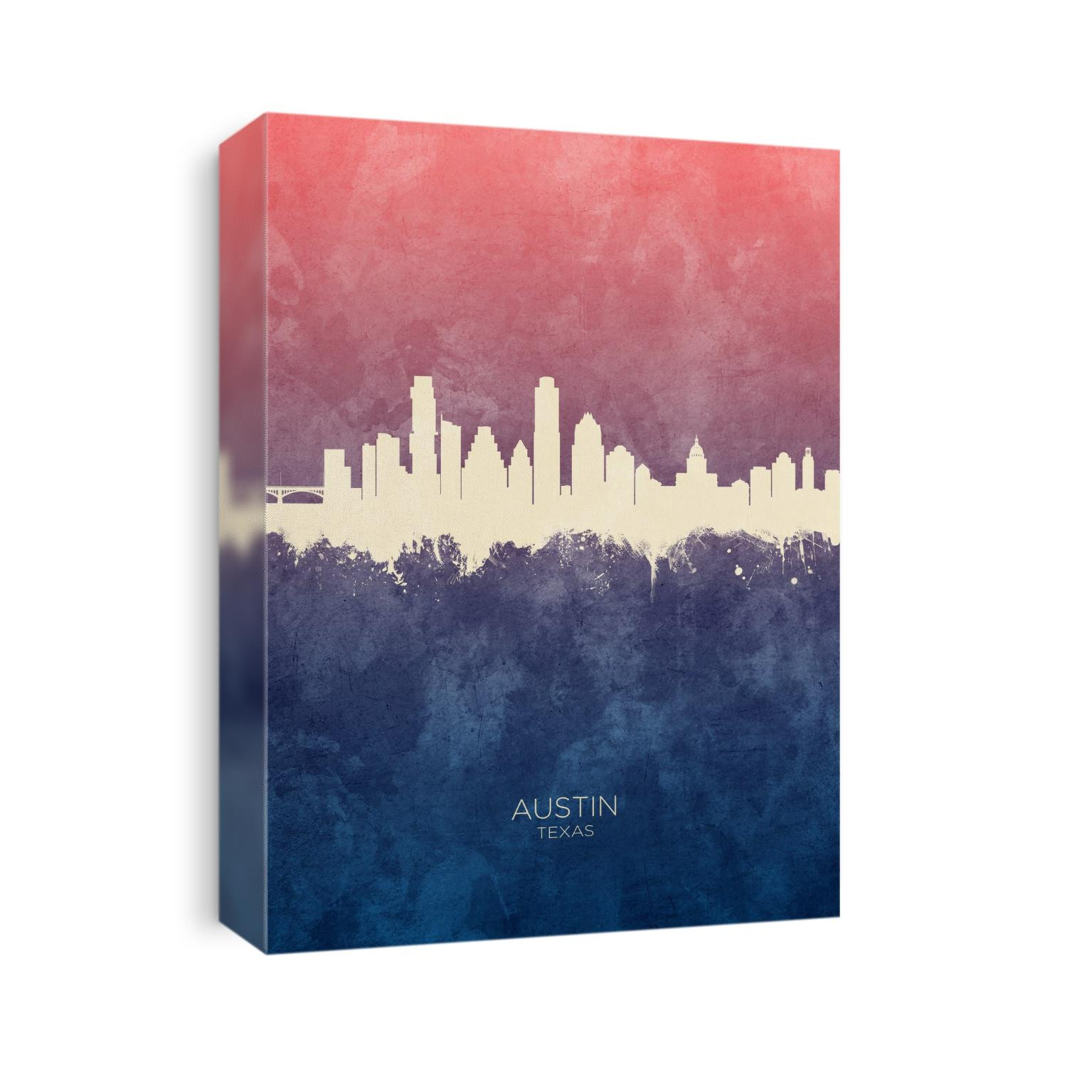 Watercolor art print of the skyline of Austin, Texas, United States