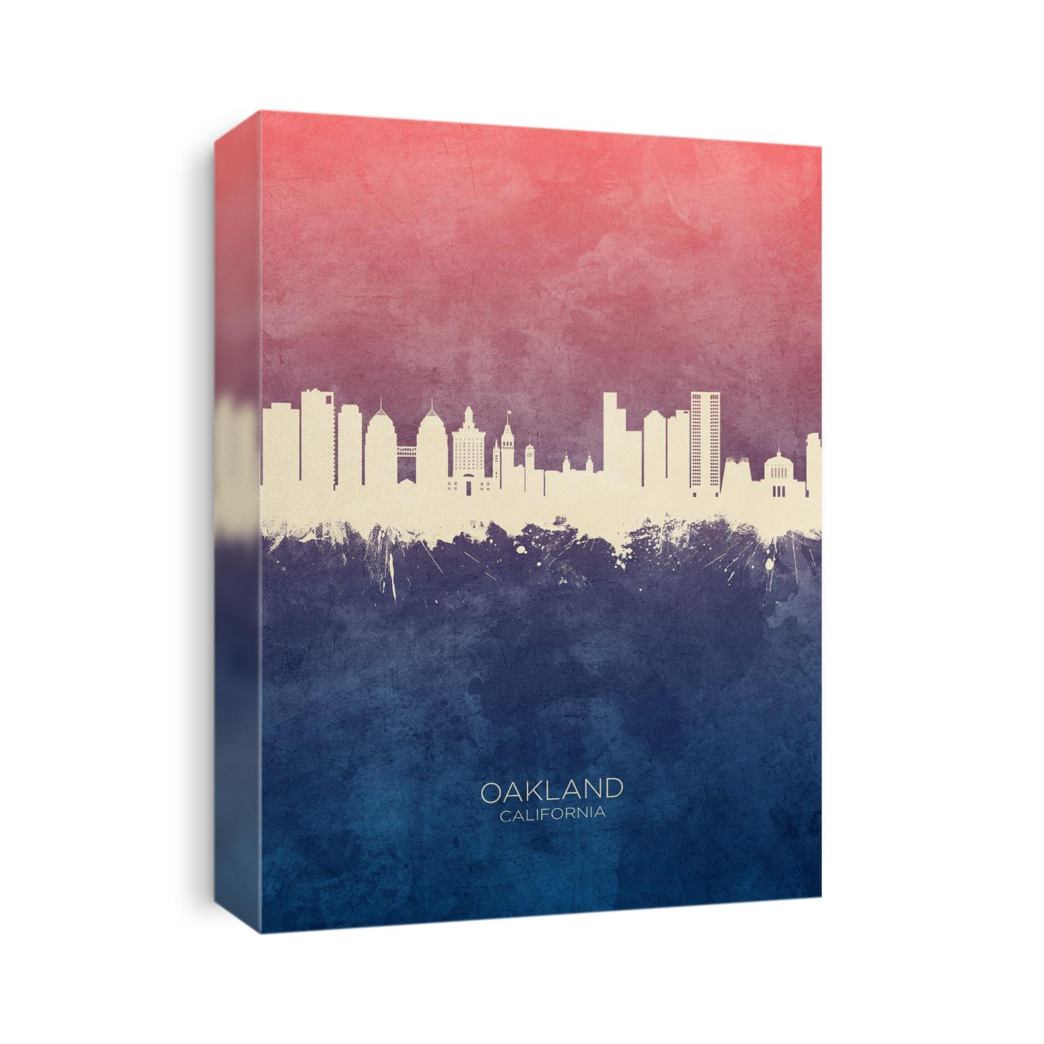Watercolor art print of the skyline of Oakland, California, United States