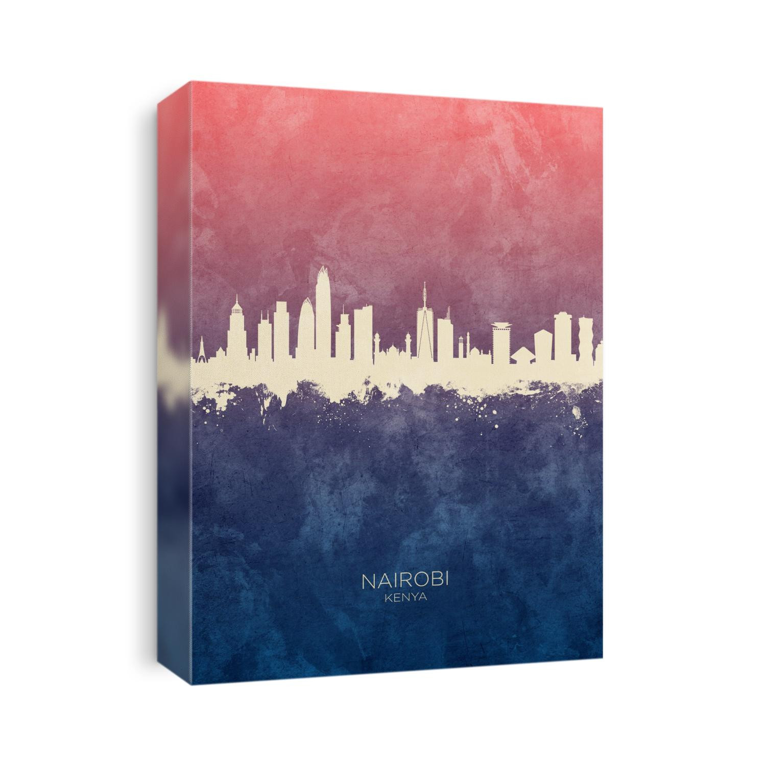 Watercolor art print of the skyline of Nairobi, Kenya