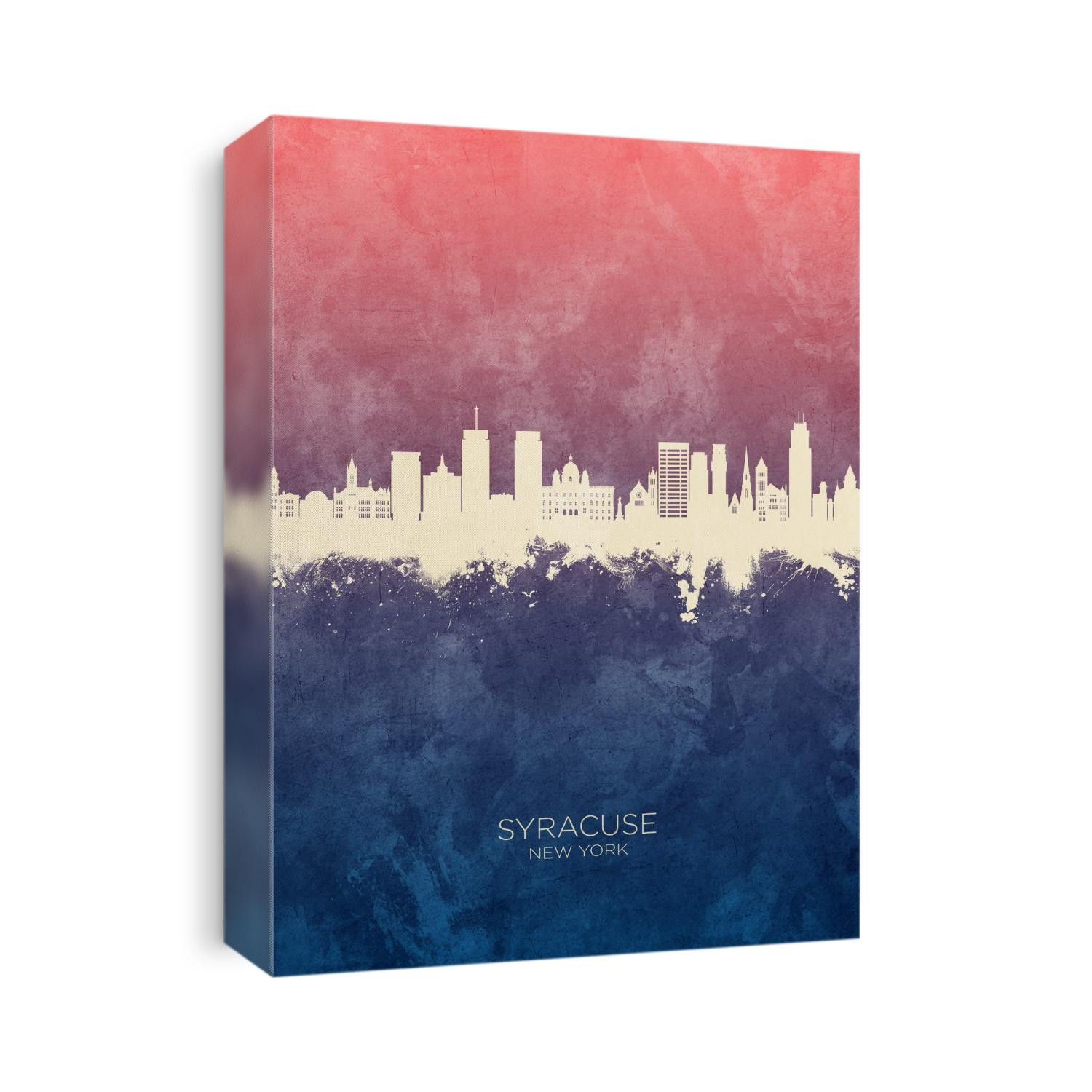 Watercolor art print of the skyline of Syracuse, Kansas, United States