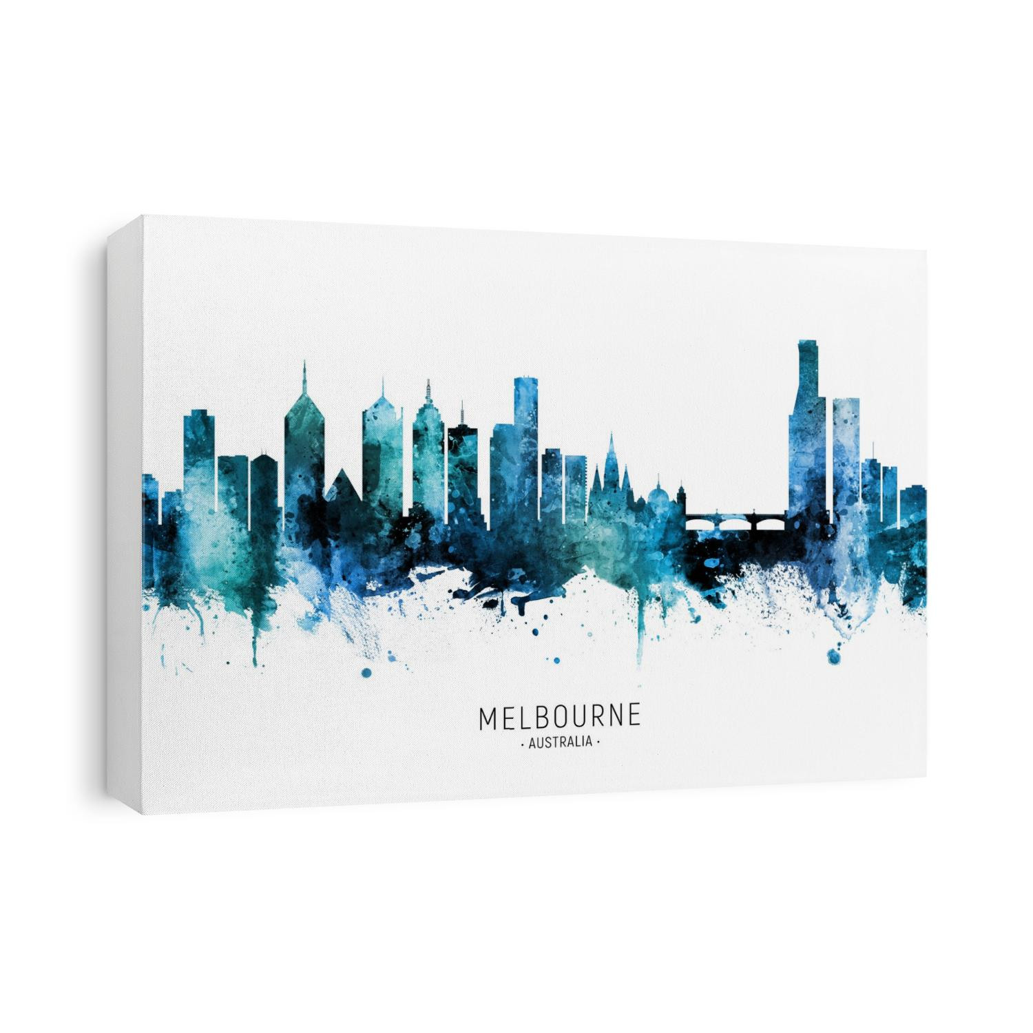 Watercolor art print of the skyline of Melbourne, Australia