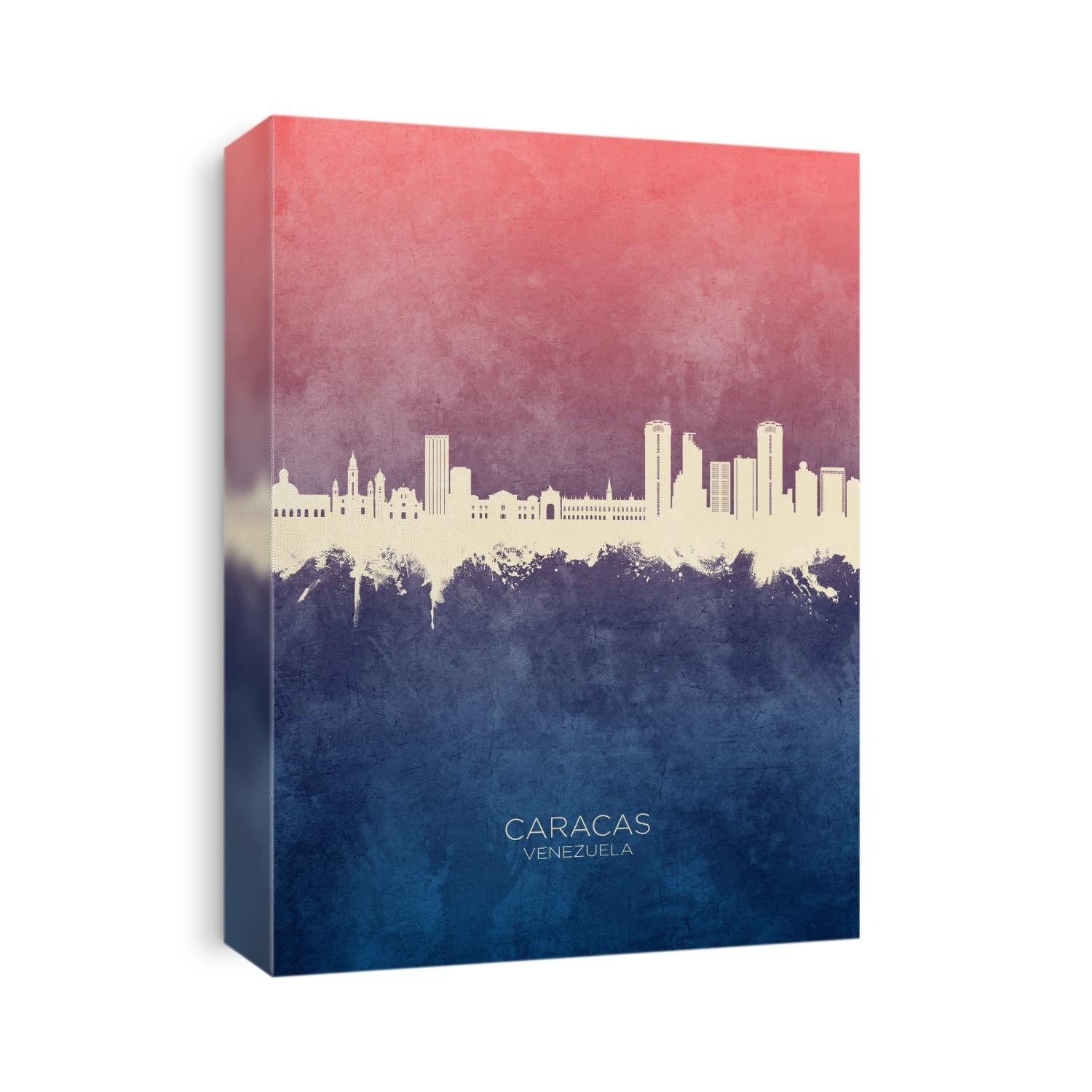 Watercolor art print of the skyline of Caracas, Venezuela