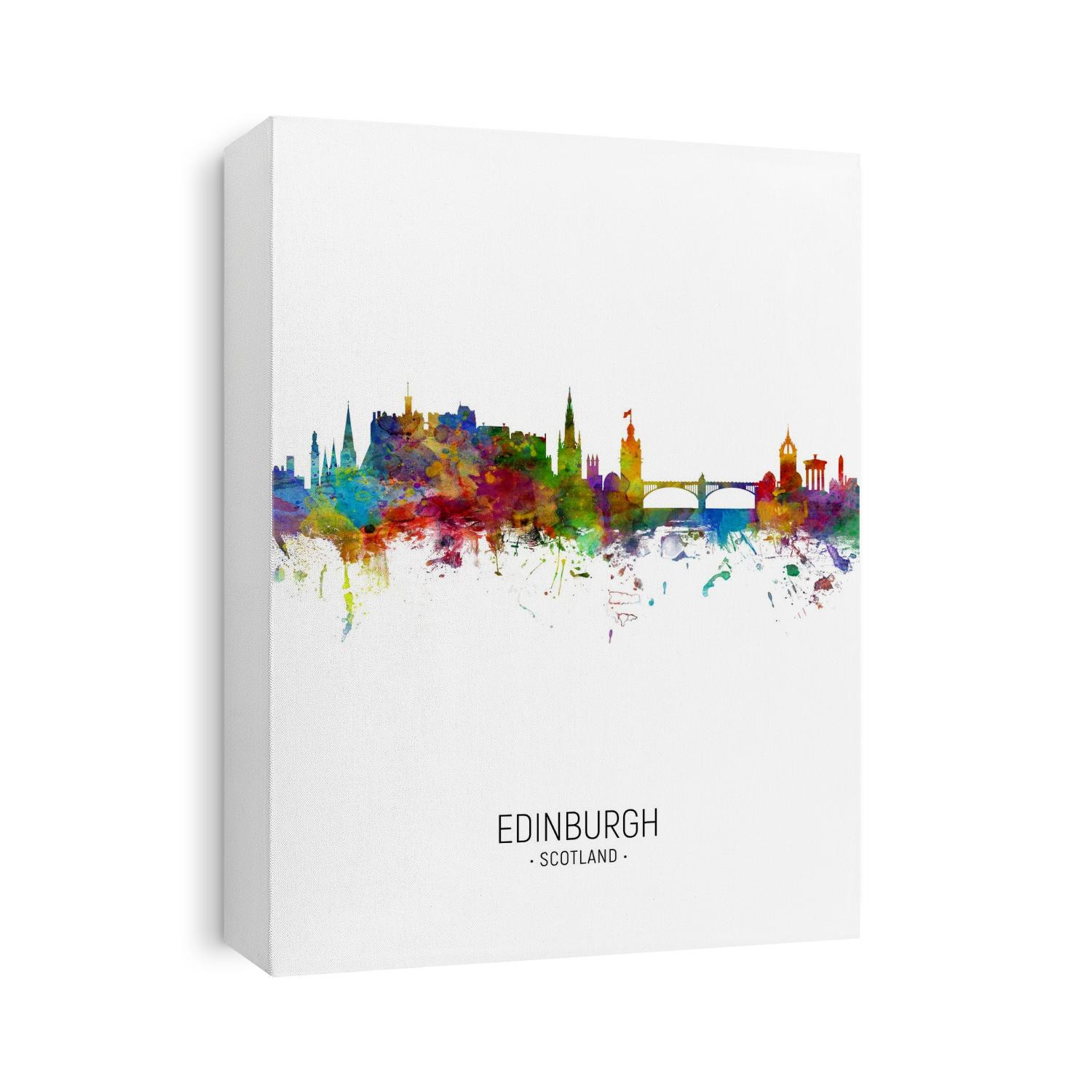 Watercolor art print of the skyline of Edinburgh, Scotland, United Kingdom