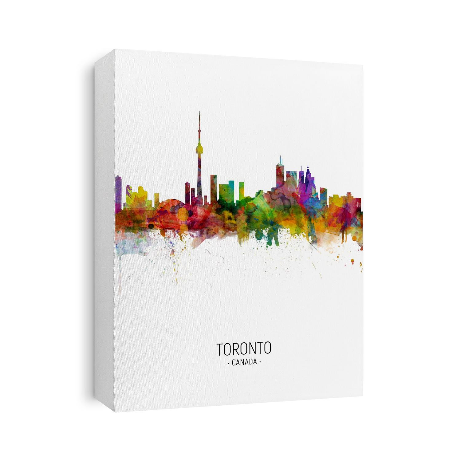 Watercolor art print of the skyline of Toronto, Canada