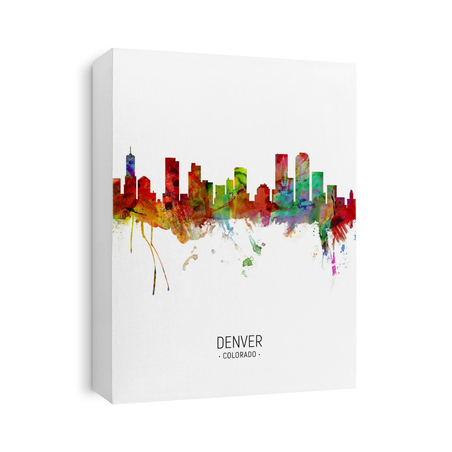 Watercolor art print of the skyline of Denver, Colorado, United States