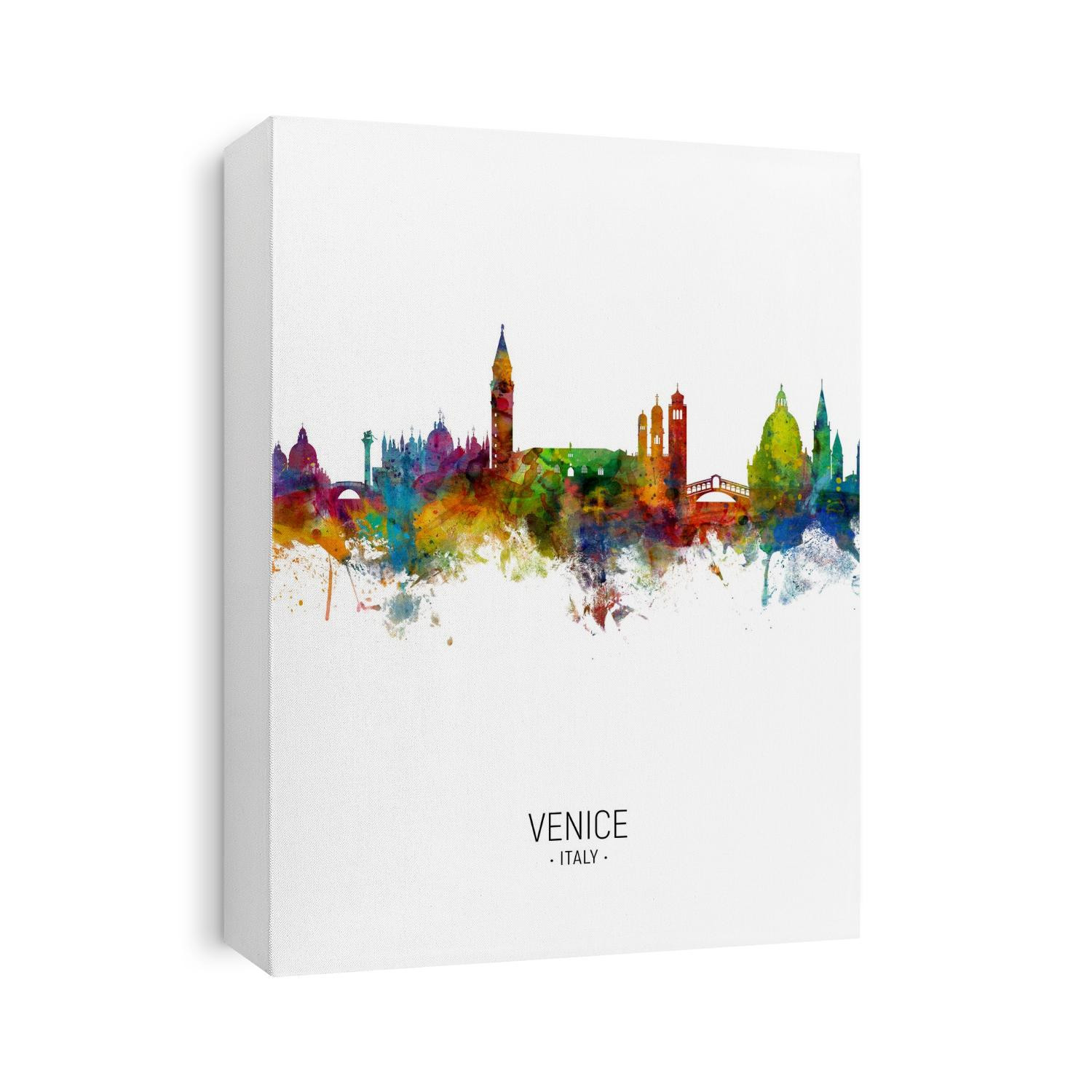 Watercolor art print of the skyline of Venice, Italy